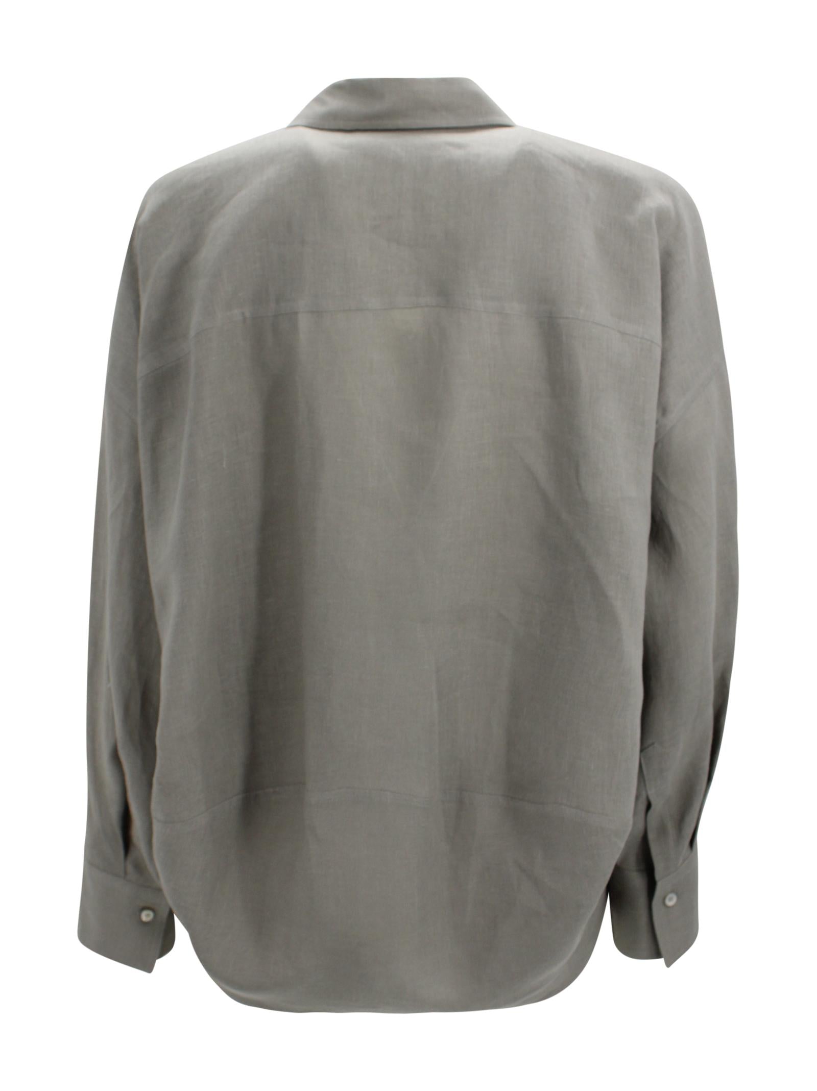 Blusa in lino con scollo a V Brunello Cucinelli MA698MQ705 C1063 