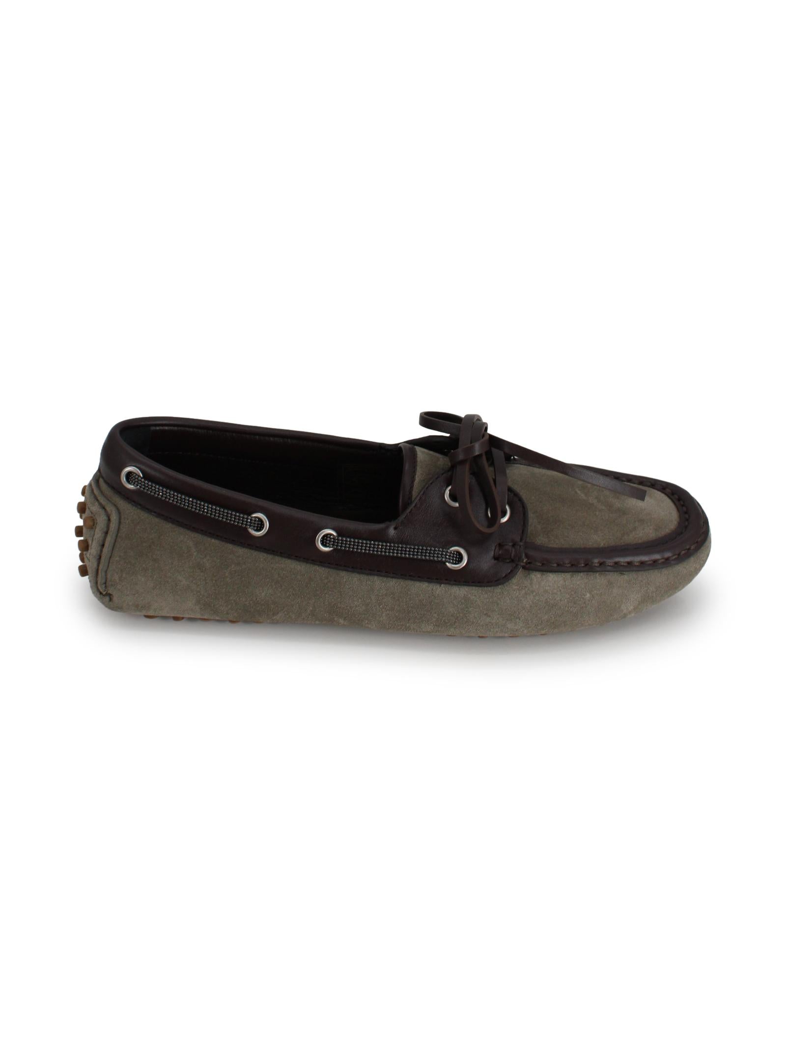Mocassini in Pelle con Lacci Brunello Cucinelli MZSFG3200 C8850 