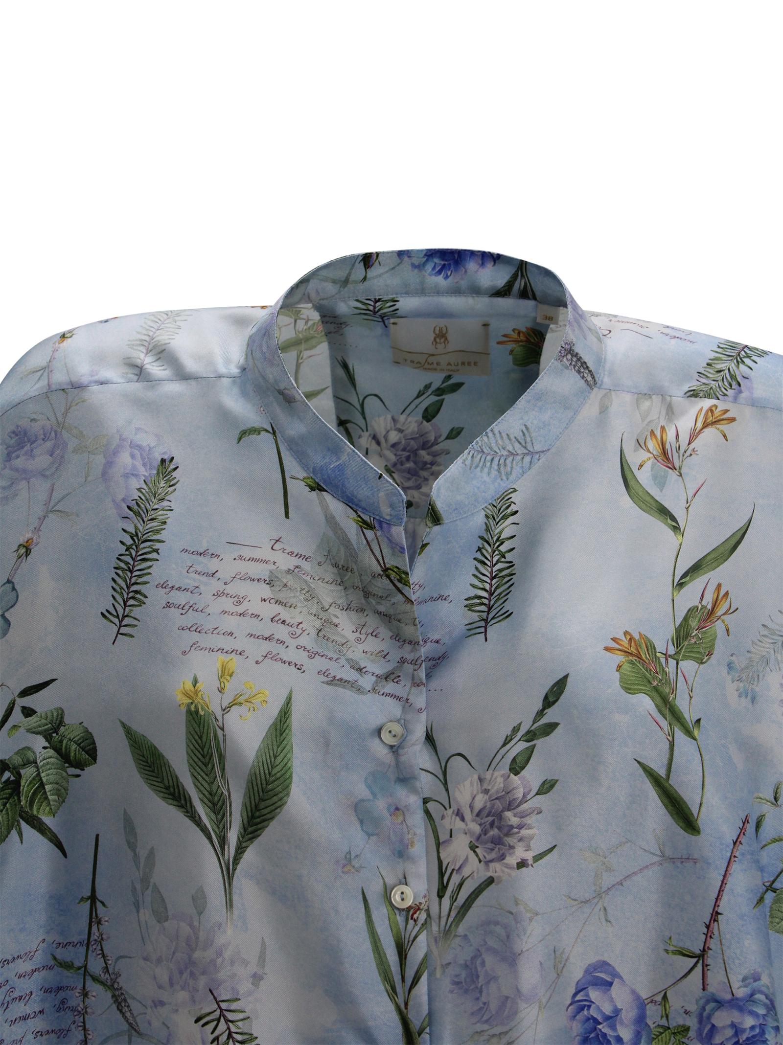 Camicia in seta con colletto coreana Trame Auree MARISOL P050F300 