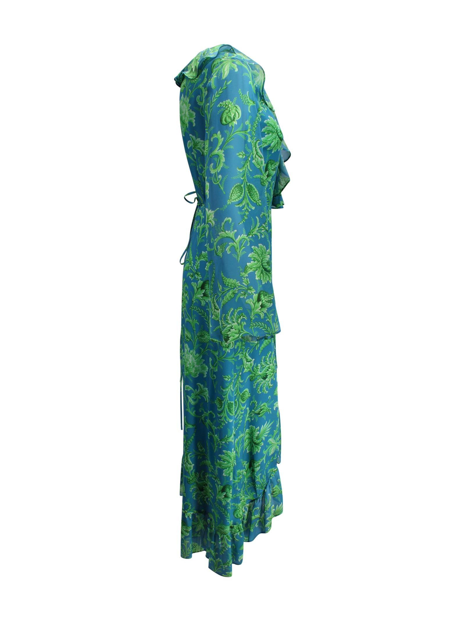 Abito lungo in seta con stampa floreale Etro Milano WRHA0557 99SA1N6X0885 