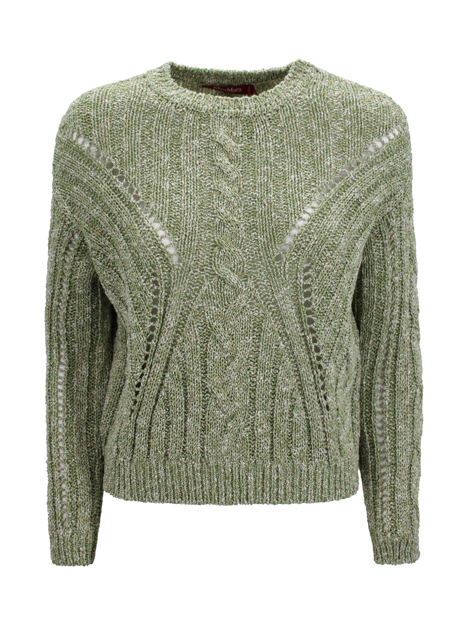 Maglia cropped boxy in filato misto alpaca con fibre metalliche Max Mara Studio 2616361111600 002 