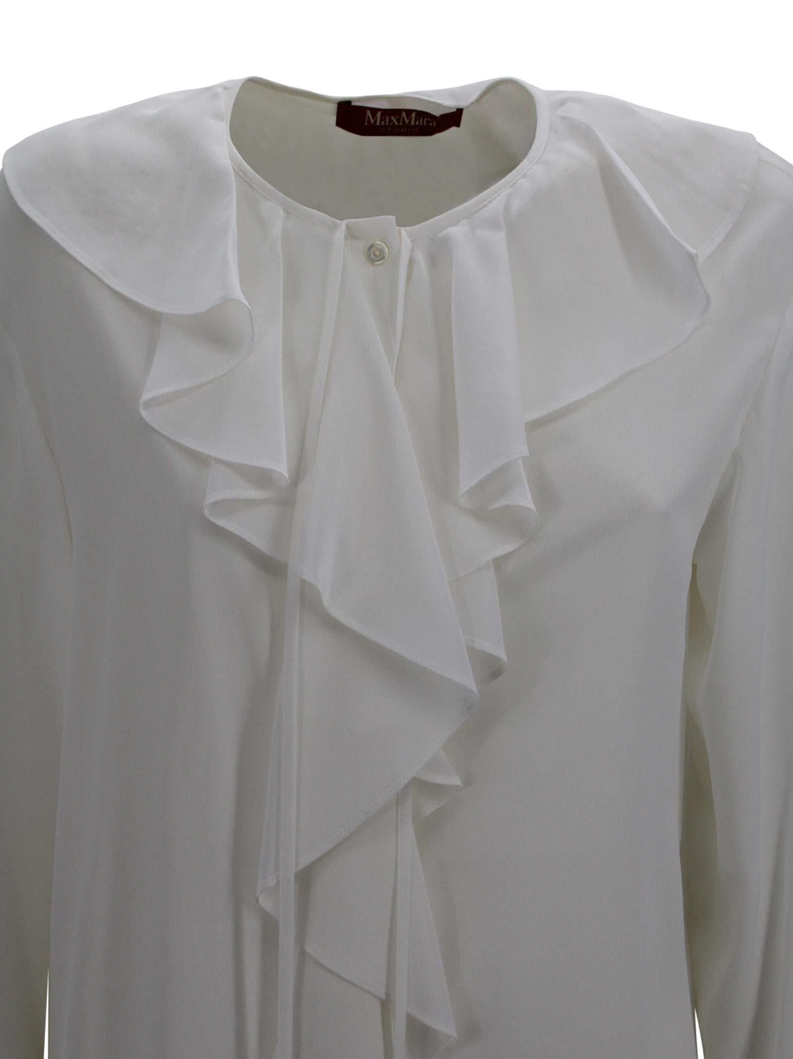Blusa in seta Mstepica con dettagli a balze Max Mara Studio 2616111031600 008 