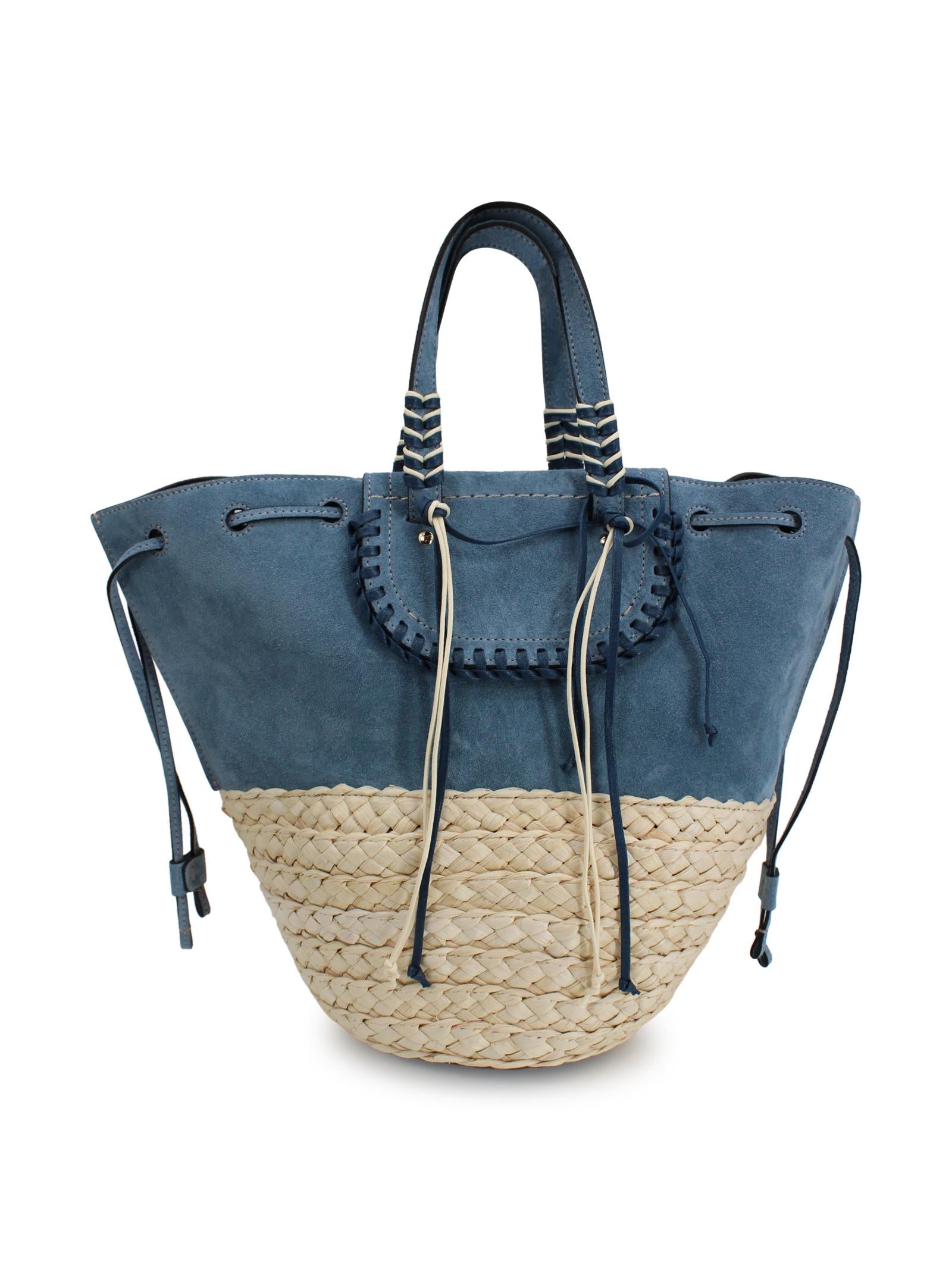 Borsa tote Bolero in rafia e pelle Cuba Lab BOLERO OCEANONATURAL 