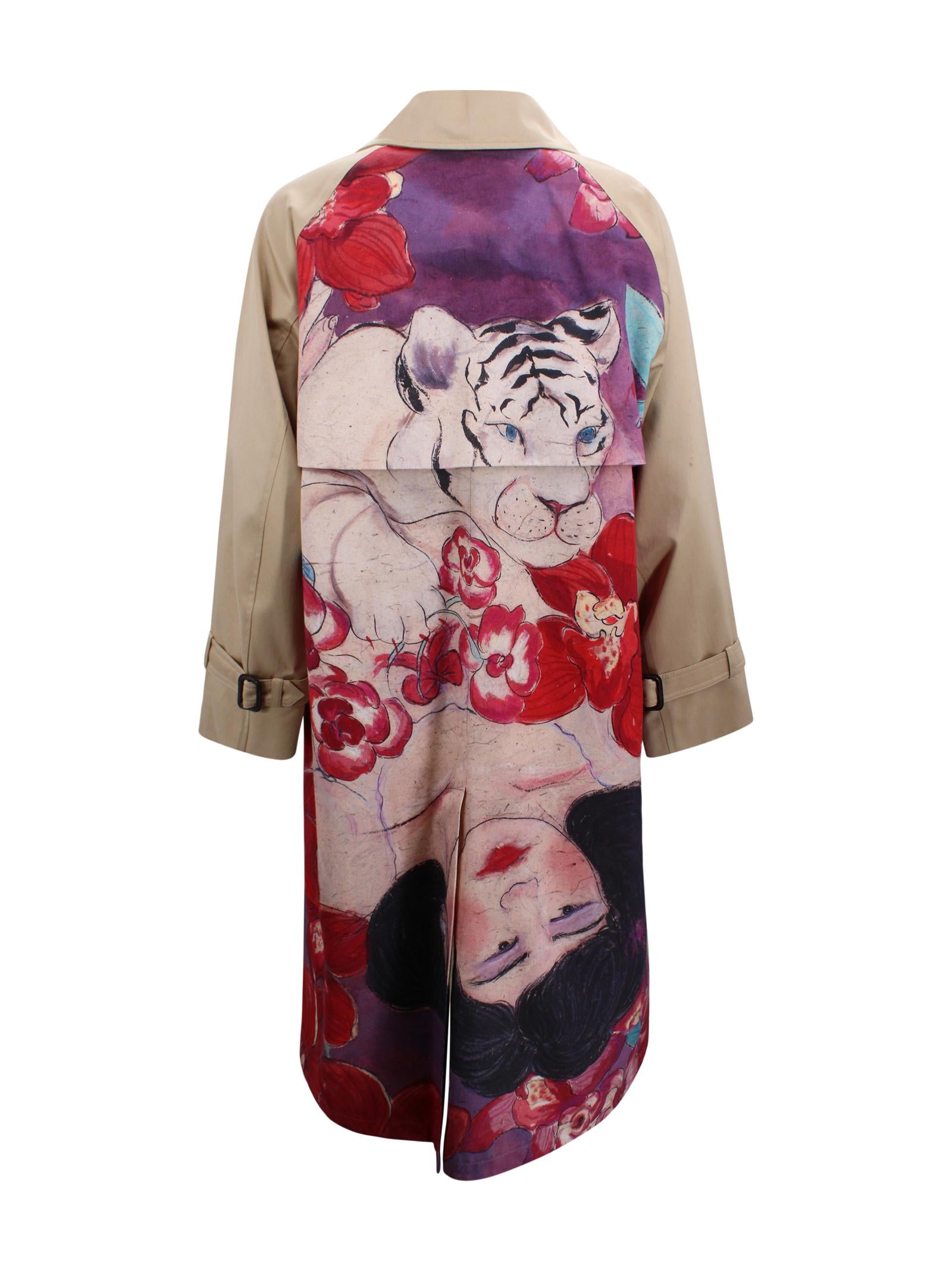Cappotto doppiopetto in cotone con stampa sul retro Max Mara Weekend 2615021016600 001 