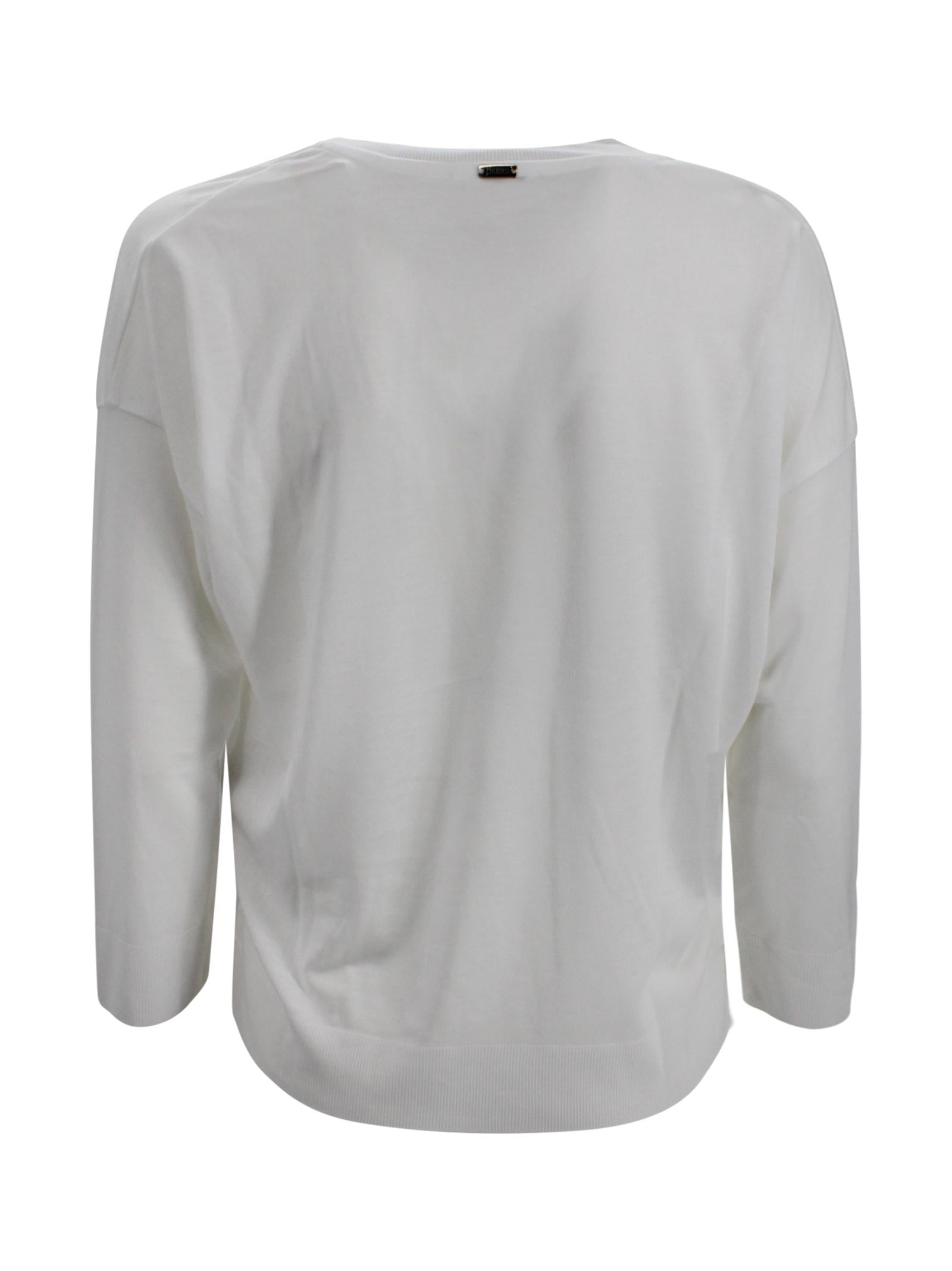 Top Scollo a V Bianco Herno JV000015D 520561000 