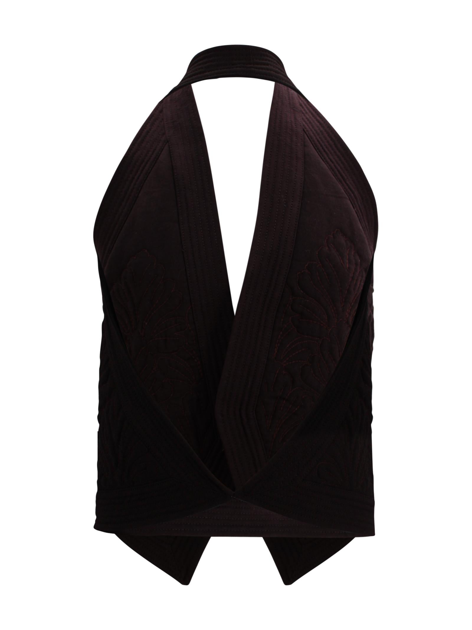 Gilet Marrone con Scollo all'Americana Alberta Ferretti 261M-1005-0132 0103 