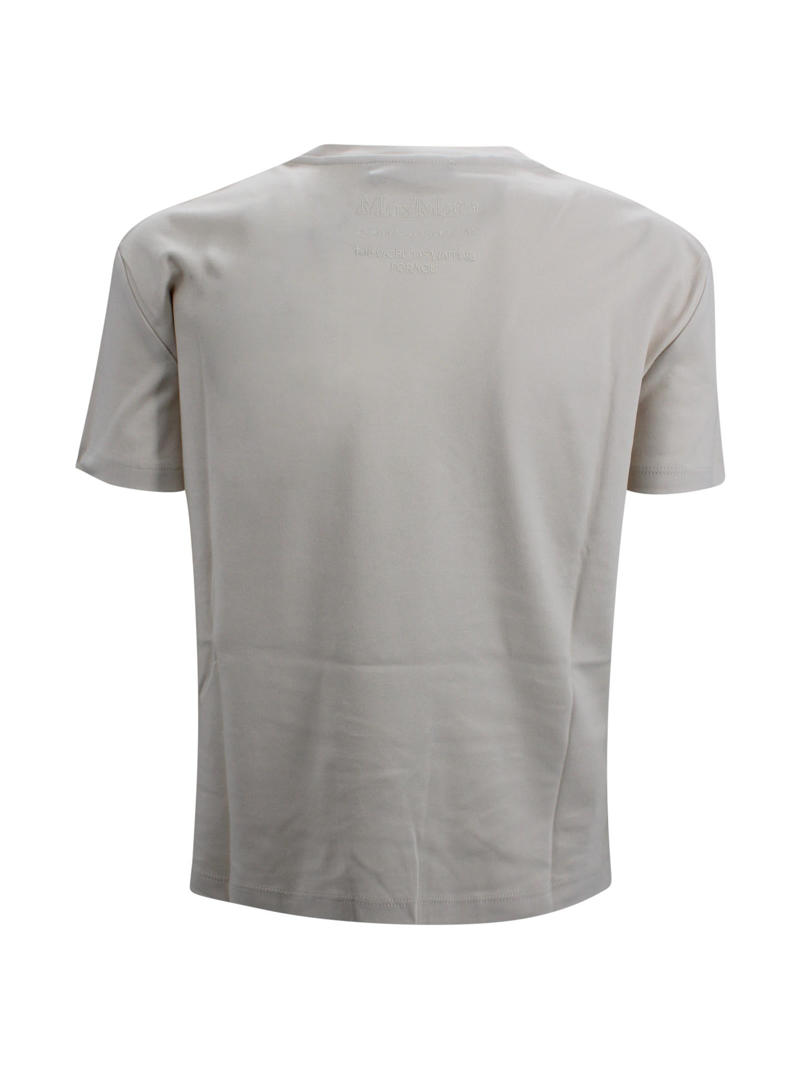T-shirt basic in cotone con ricamo S MAXMARA 1 2619971021600 012 
