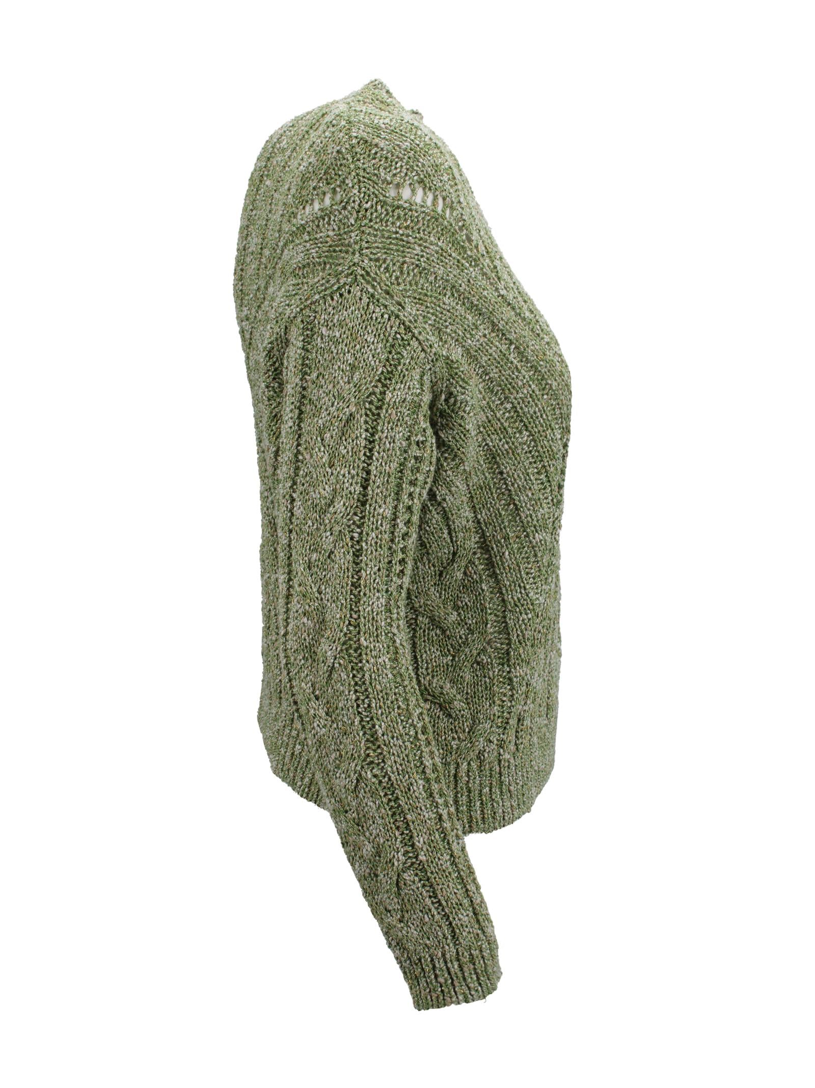 Maglia cropped boxy in filato misto alpaca con fibre metalliche Max Mara Studio 2616361111600 002 