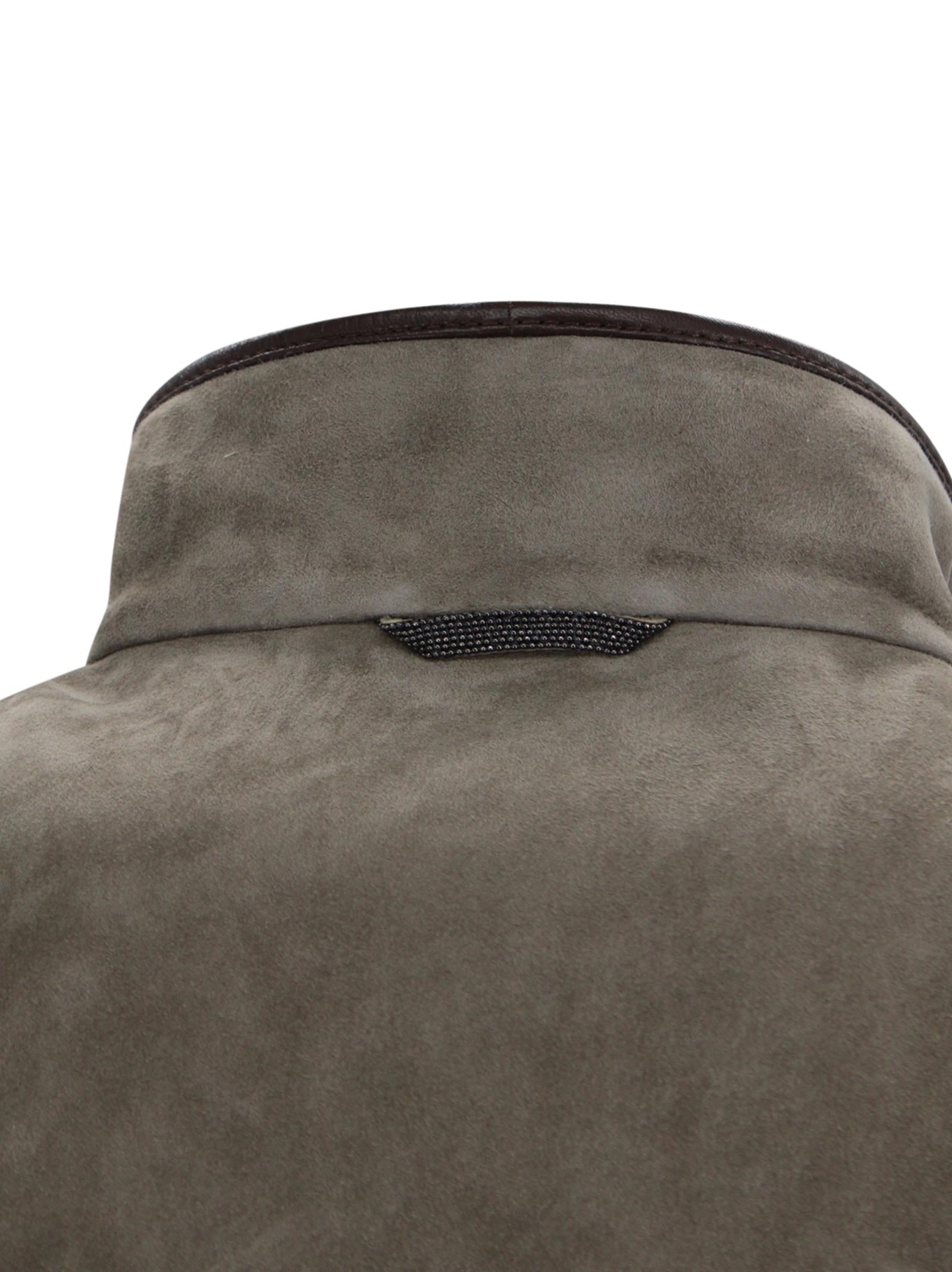 Giacca in Suede con Spalline Brunello Cucinelli MPCAI7787 C8850 
