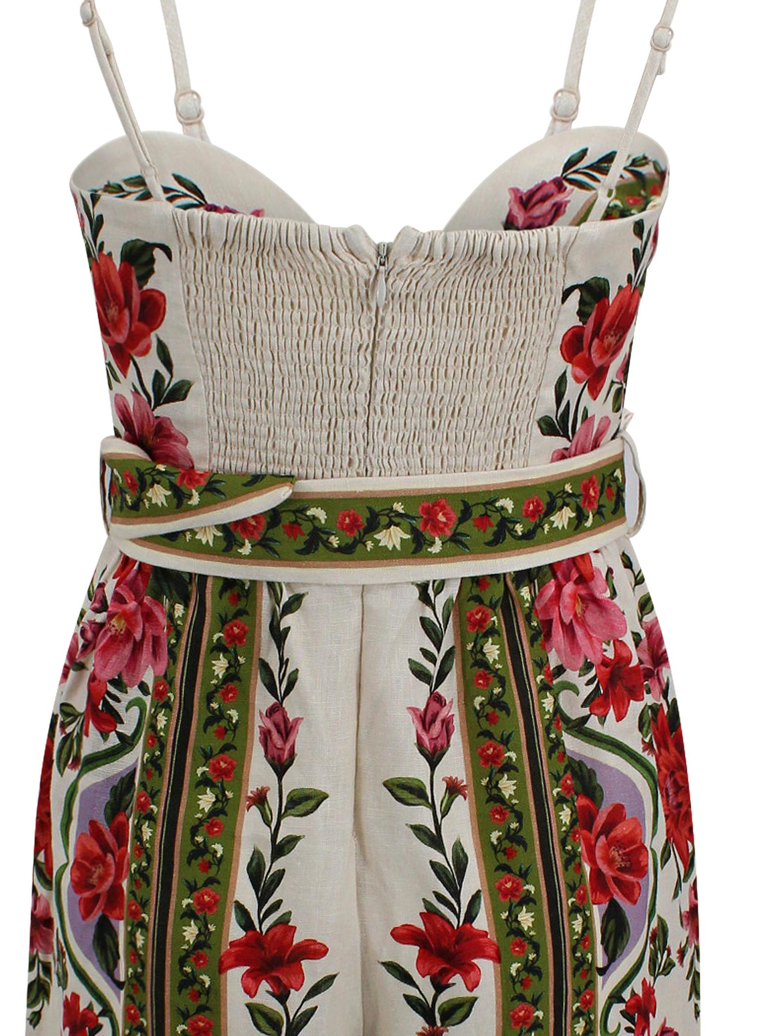 Tuta intera bianca con stampa floreale Farm Rio 344883 26106 