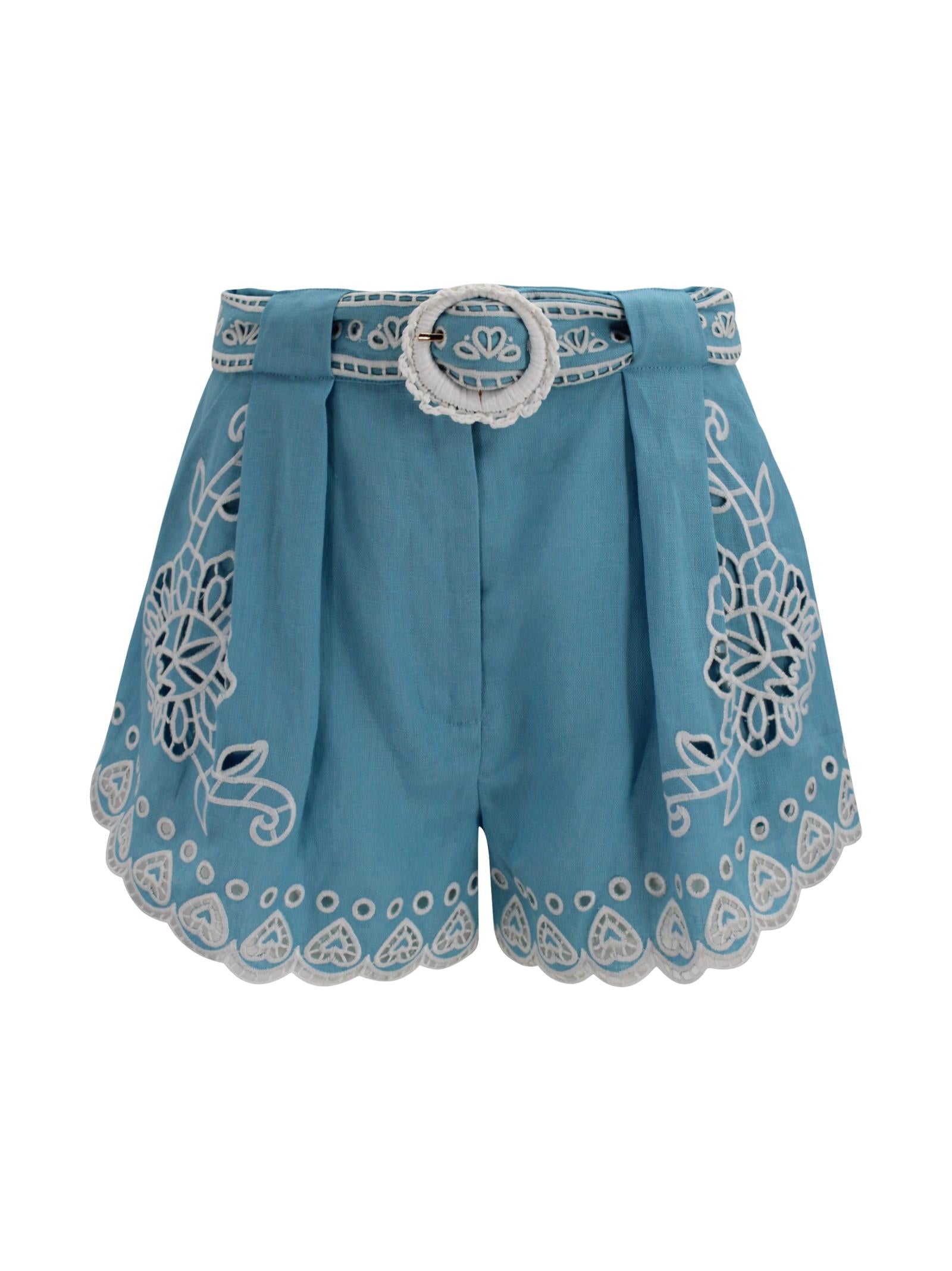 Shorts in lino premium con ricamo Richelieu Farm Rio 349648 L0003 