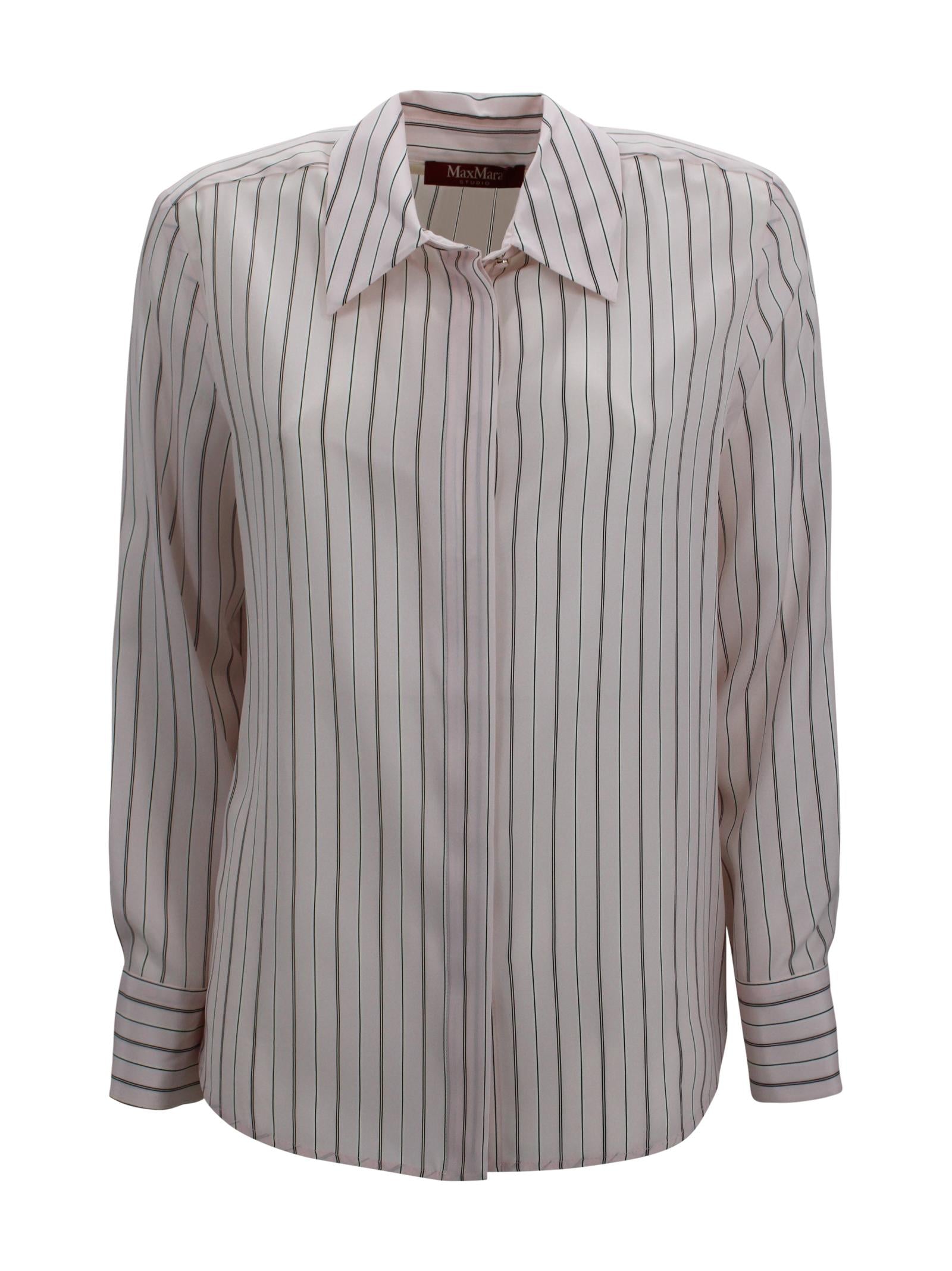 Camicia in pura seta con motivo stampato all over Max Mara Studio 2616111011600 001 