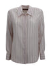 Camicia in pura seta con motivo stampato all over