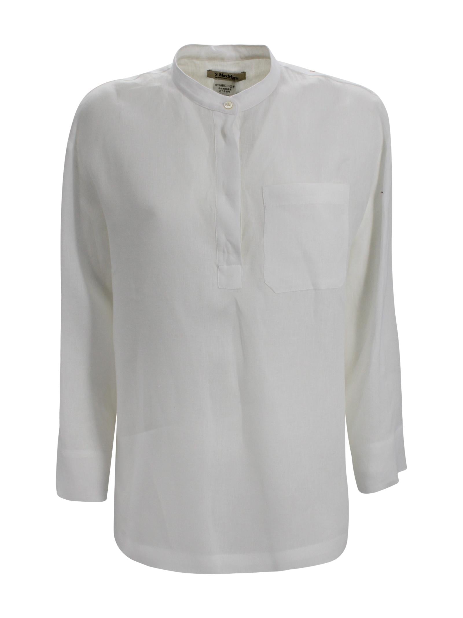 Camicia in lino con taschino S MAXMARA 2 2619111013600 006 