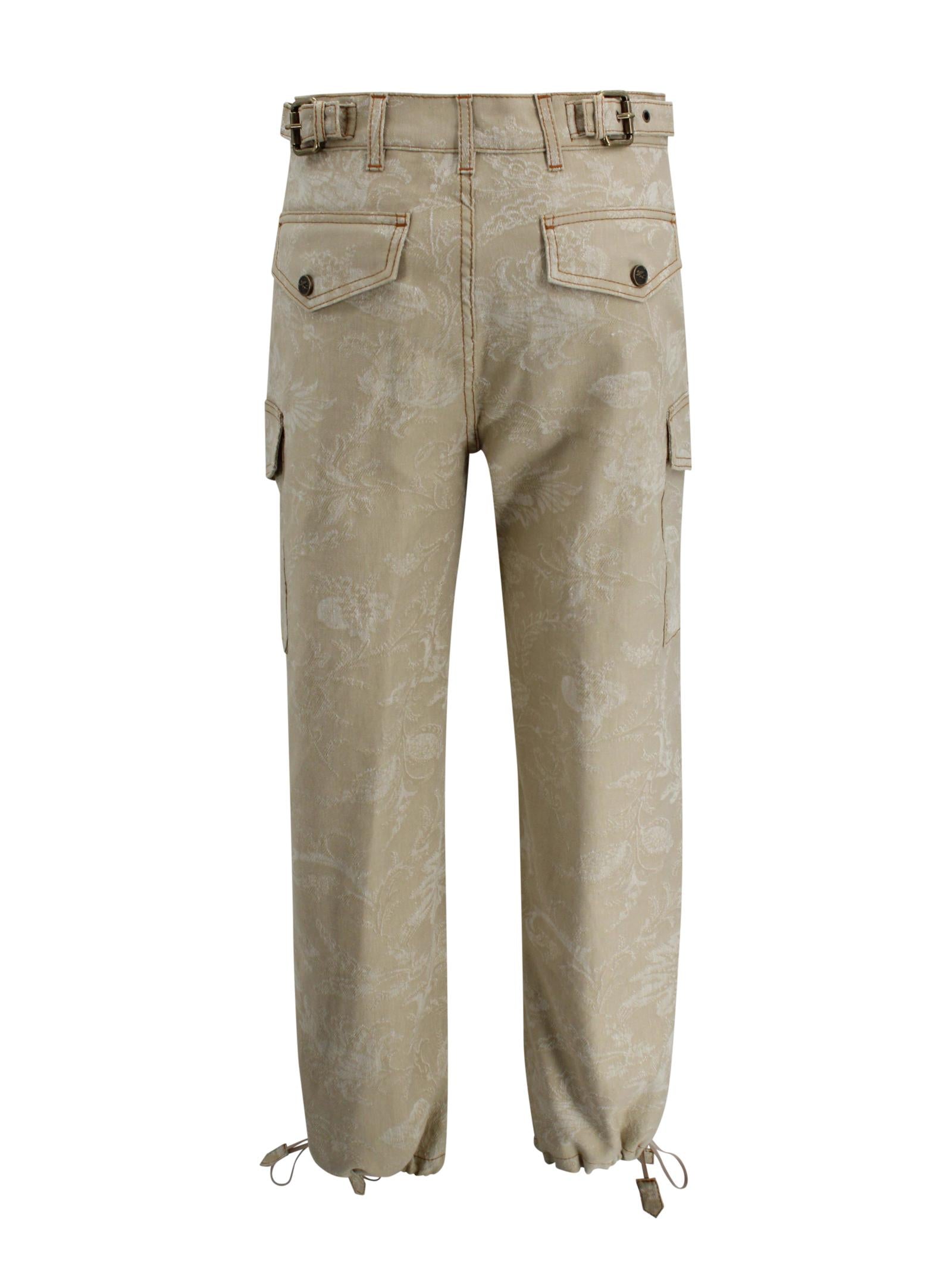Pantaloni Cargo con Motivo Floreale Jacquard Etro Milano WRNB0033 99TJEK7S9820 