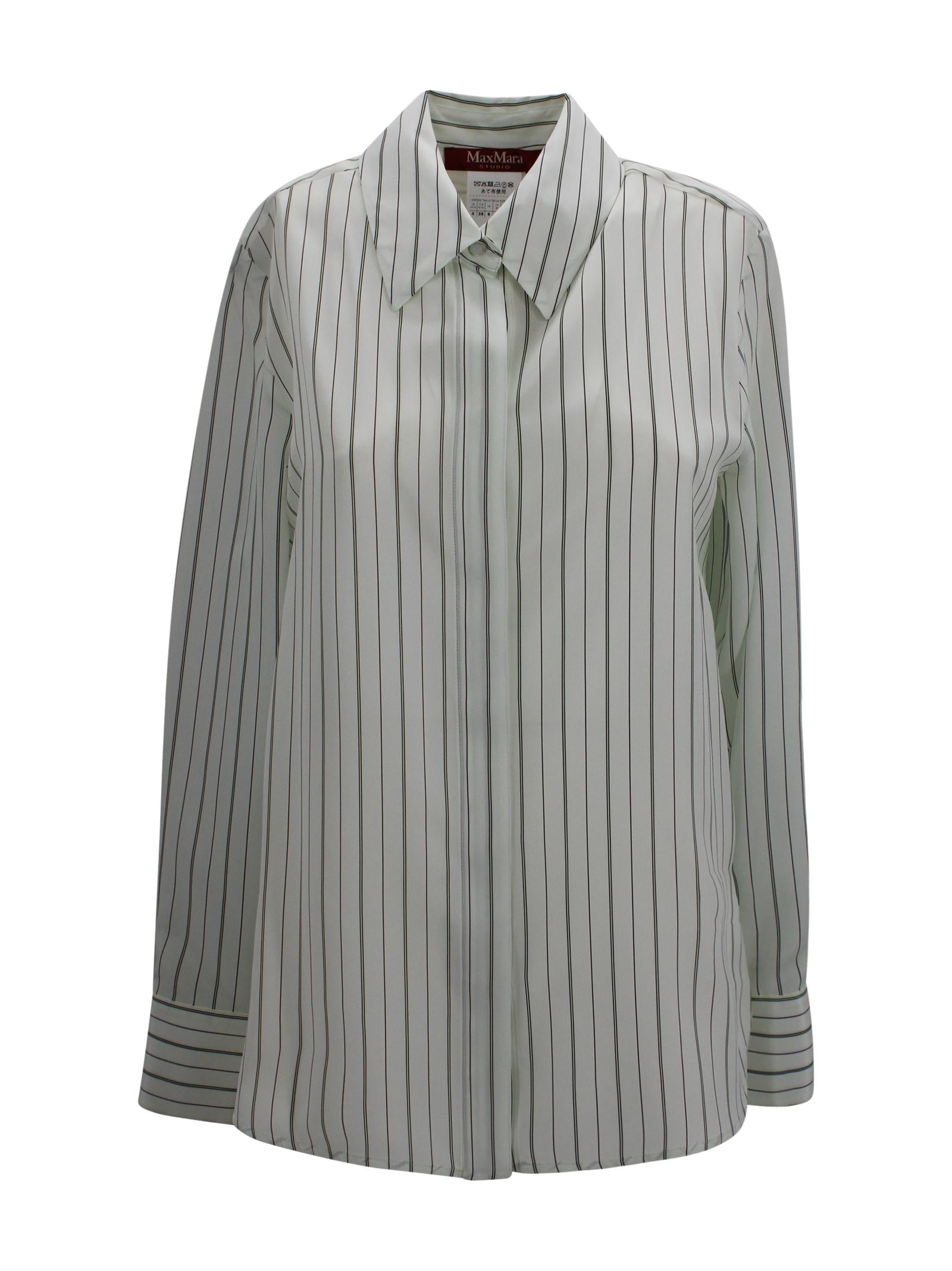 Camicia in pura seta con motivo stampato all over Max Mara Studio 2616111011600 002 