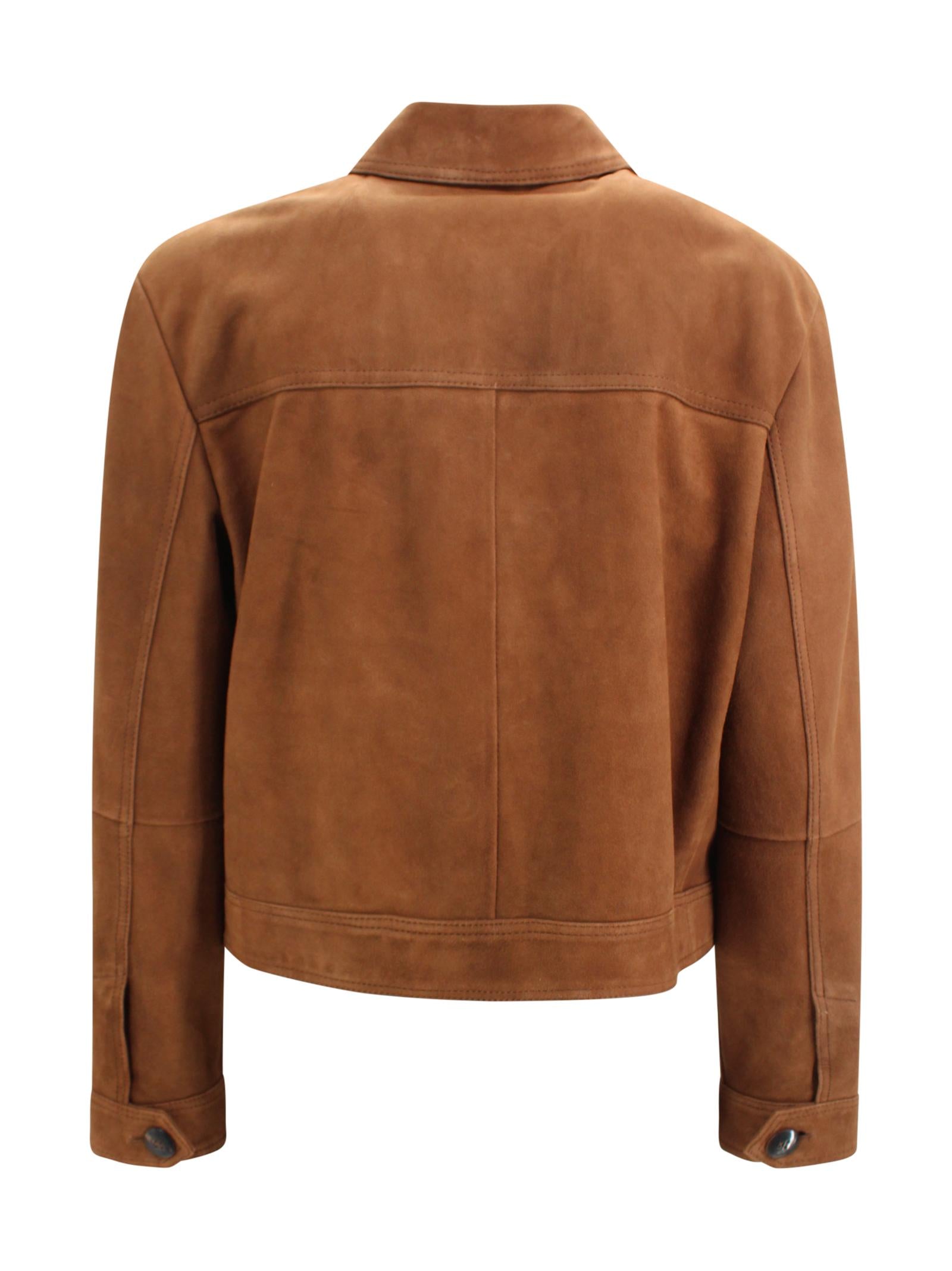 Giacca monopetto crop in pelle scamosciata Max Mara Studio 2616441021600 002 