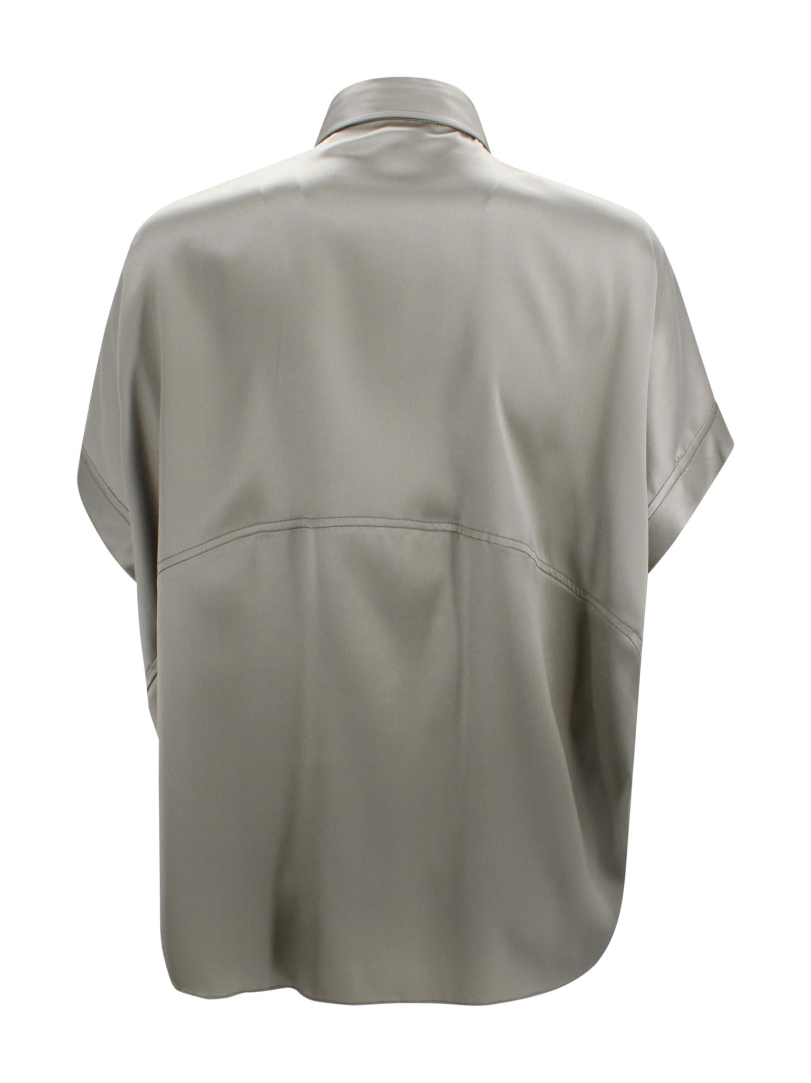 Camicia con bottoni in verde Brunello Cucinelli M0C59RA915 C9125 