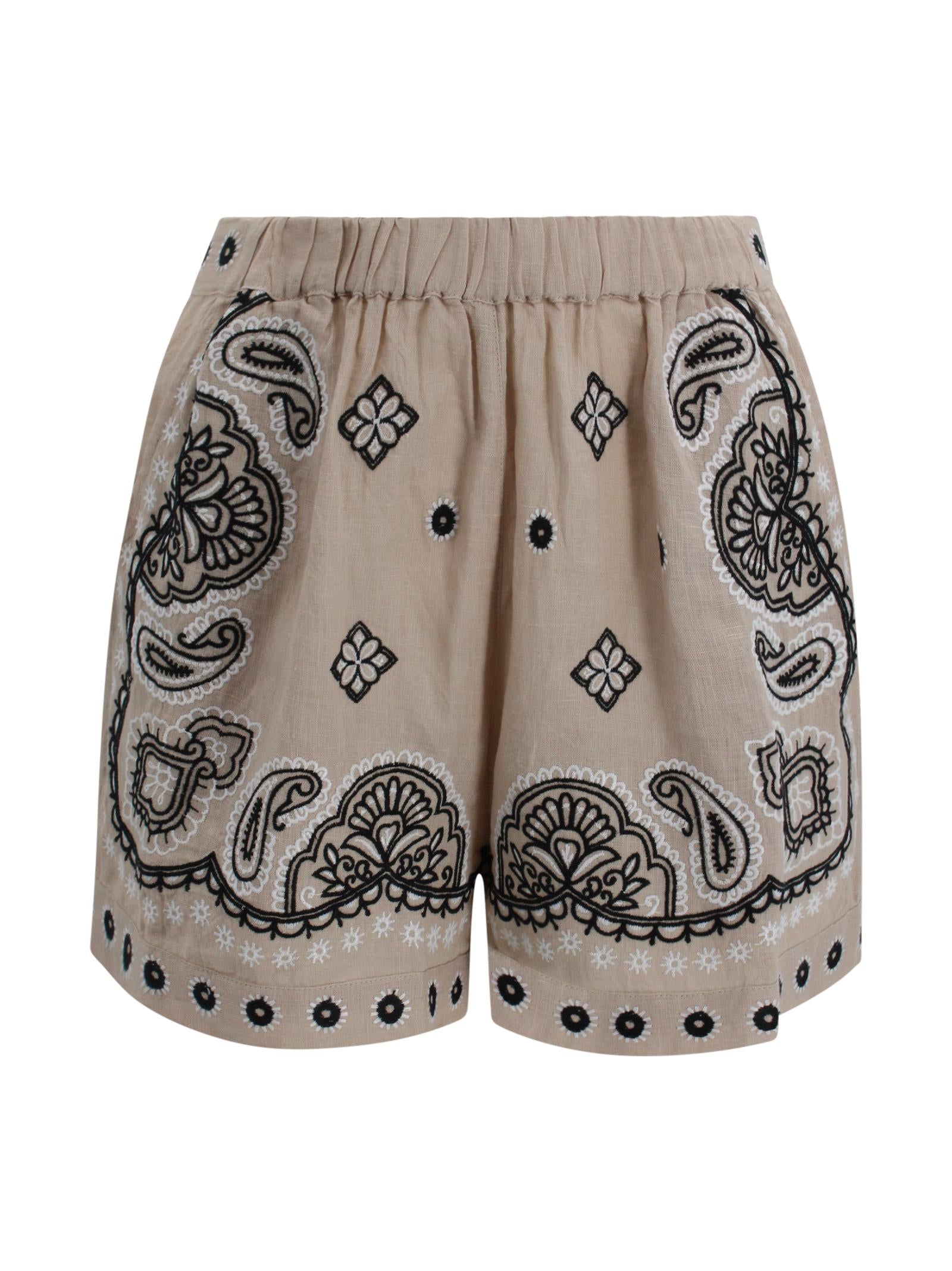 Short Ricamati in Lino e Cotone Luxi of sea BL23  