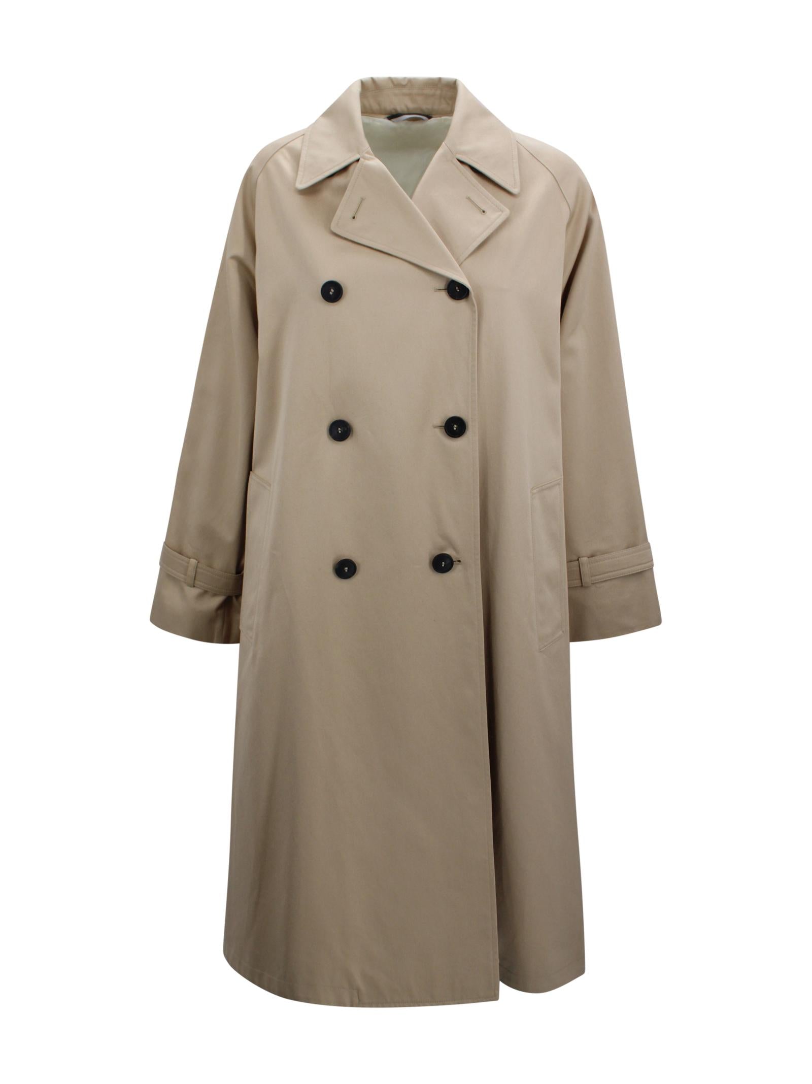 Cappotto doppiopetto in cotone con stampa sul retro Max Mara Weekend 2615021016600 001 