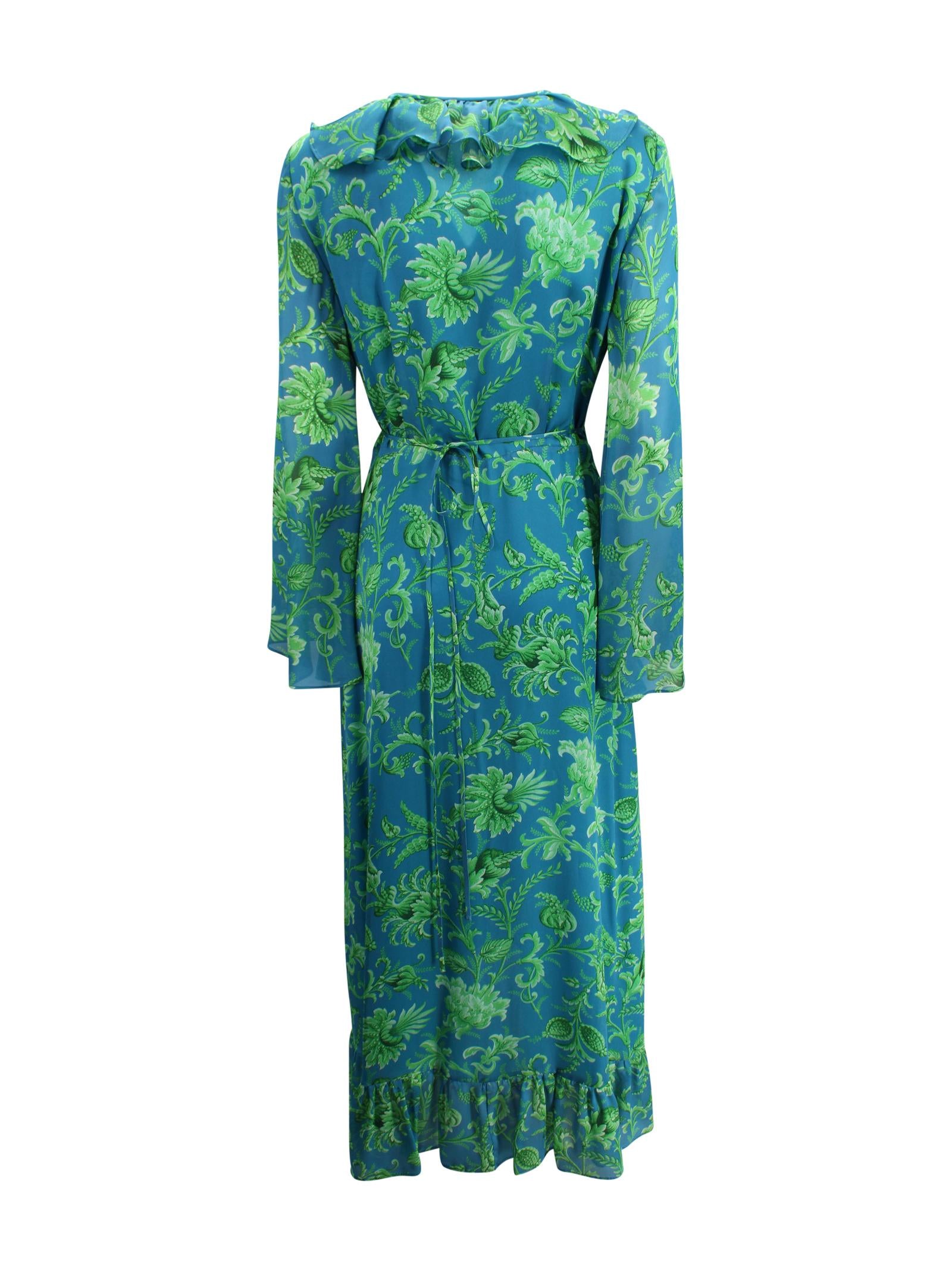 Abito lungo in seta con stampa floreale Etro Milano WRHA0557 99SA1N6X0885 