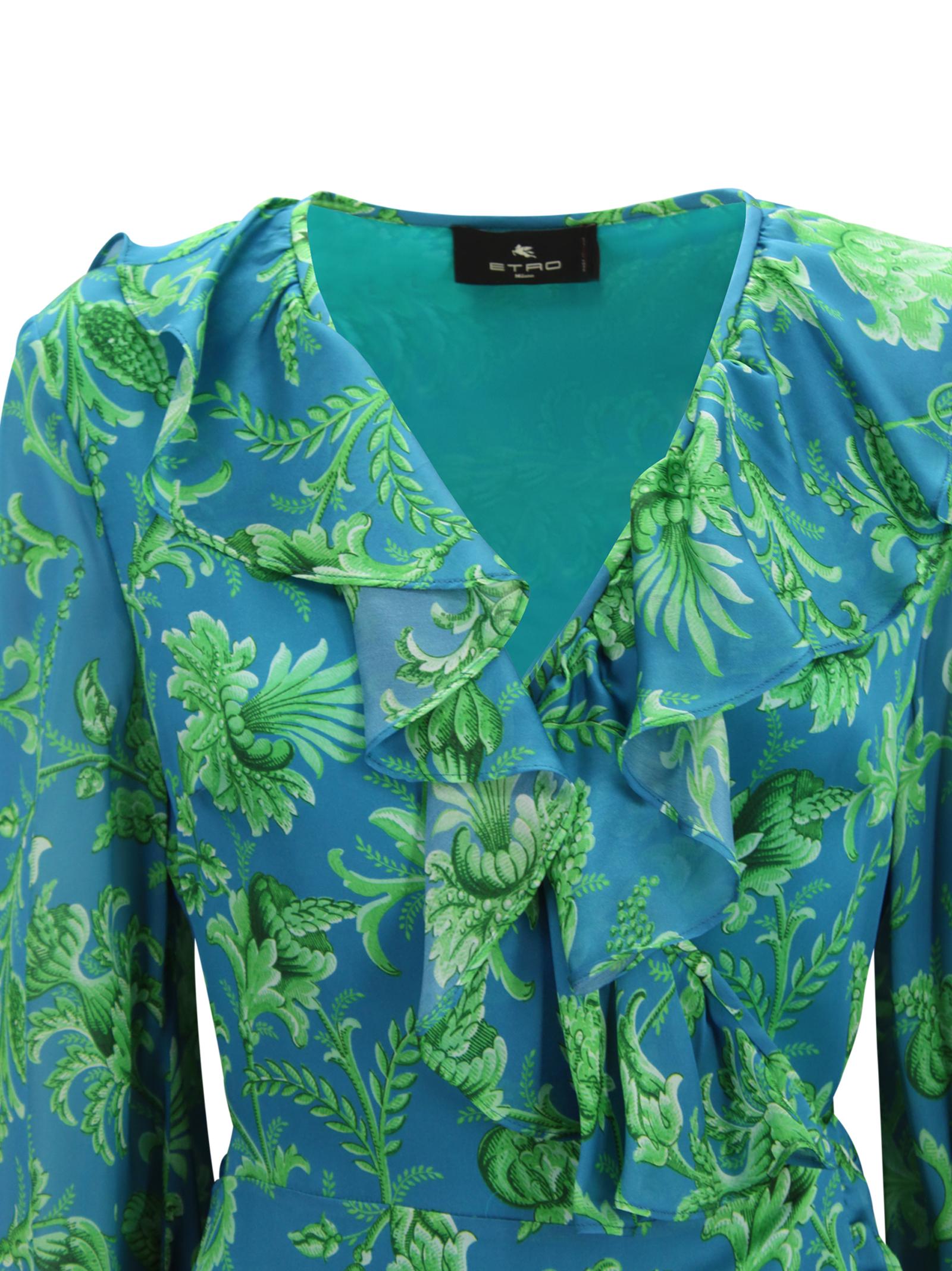 Abito lungo in seta con stampa floreale Etro Milano WRHA0557 99SA1N6X0885 