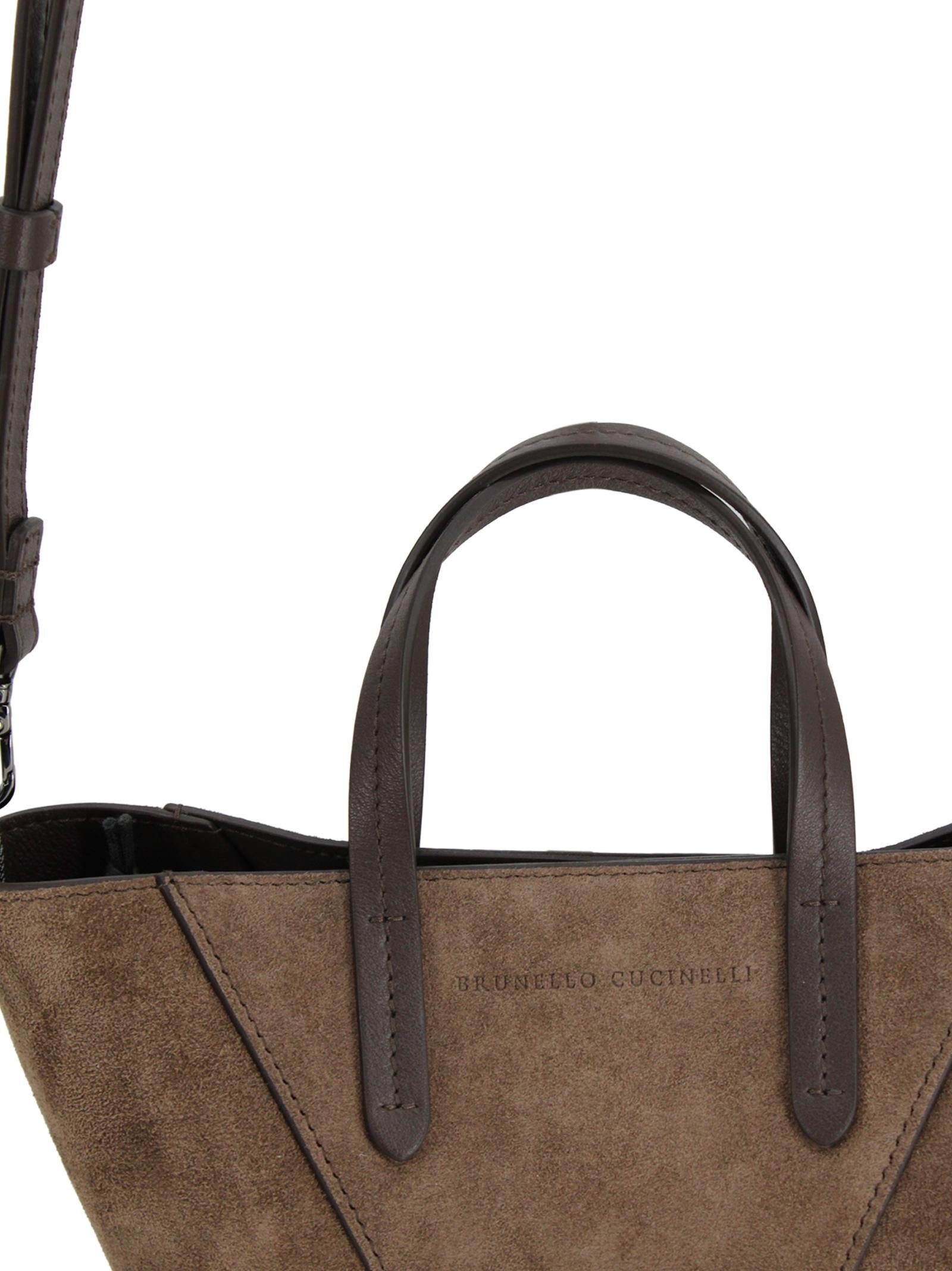 Borsa Tote Mini "Espresso Brown" Brunello Cucinelli MBDLD2675 C8769 