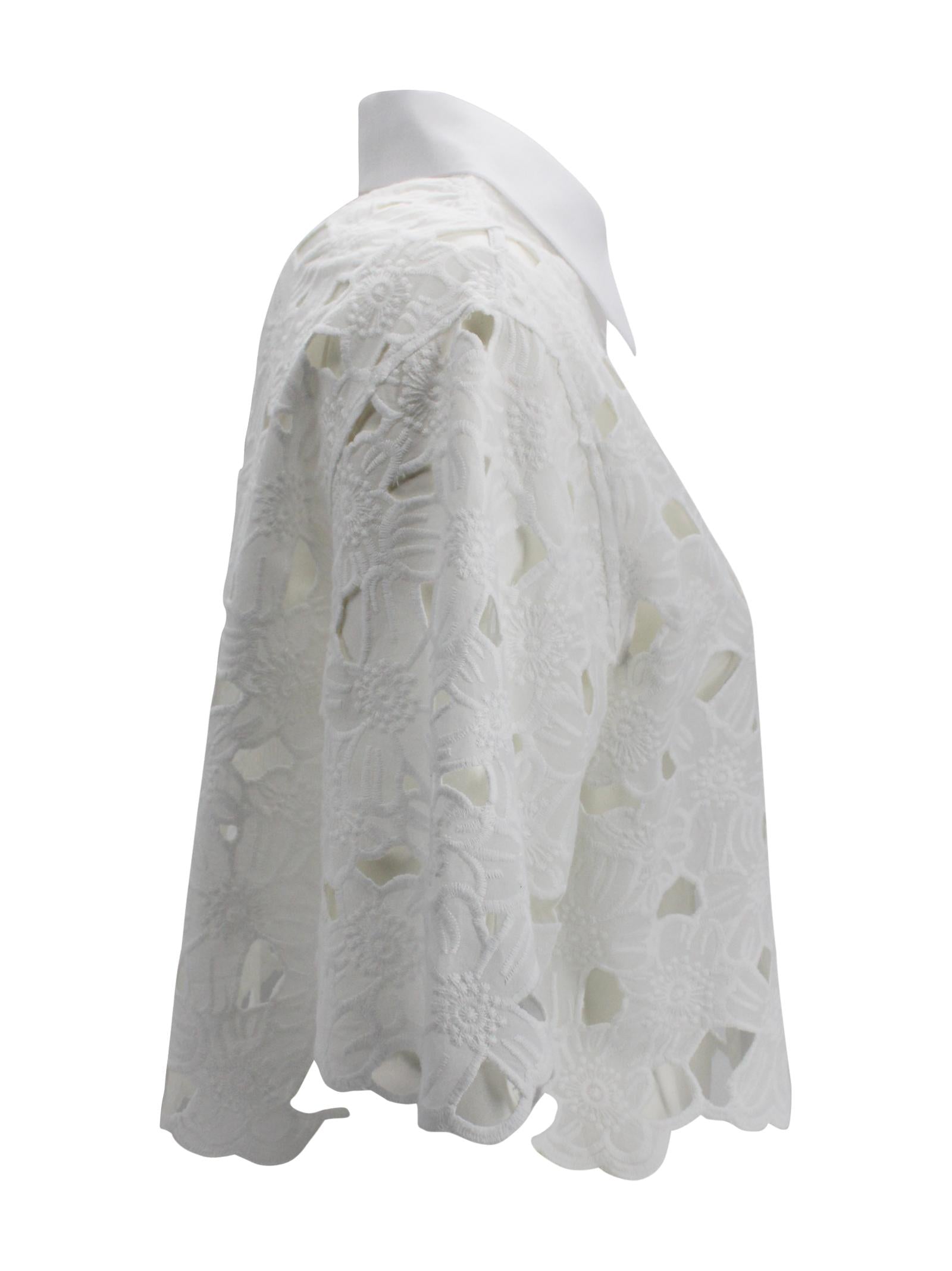 Camicia in sangallo con maniche corte D. Exterior 62829 01 