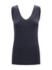 Tank top embellished a costine in cotone