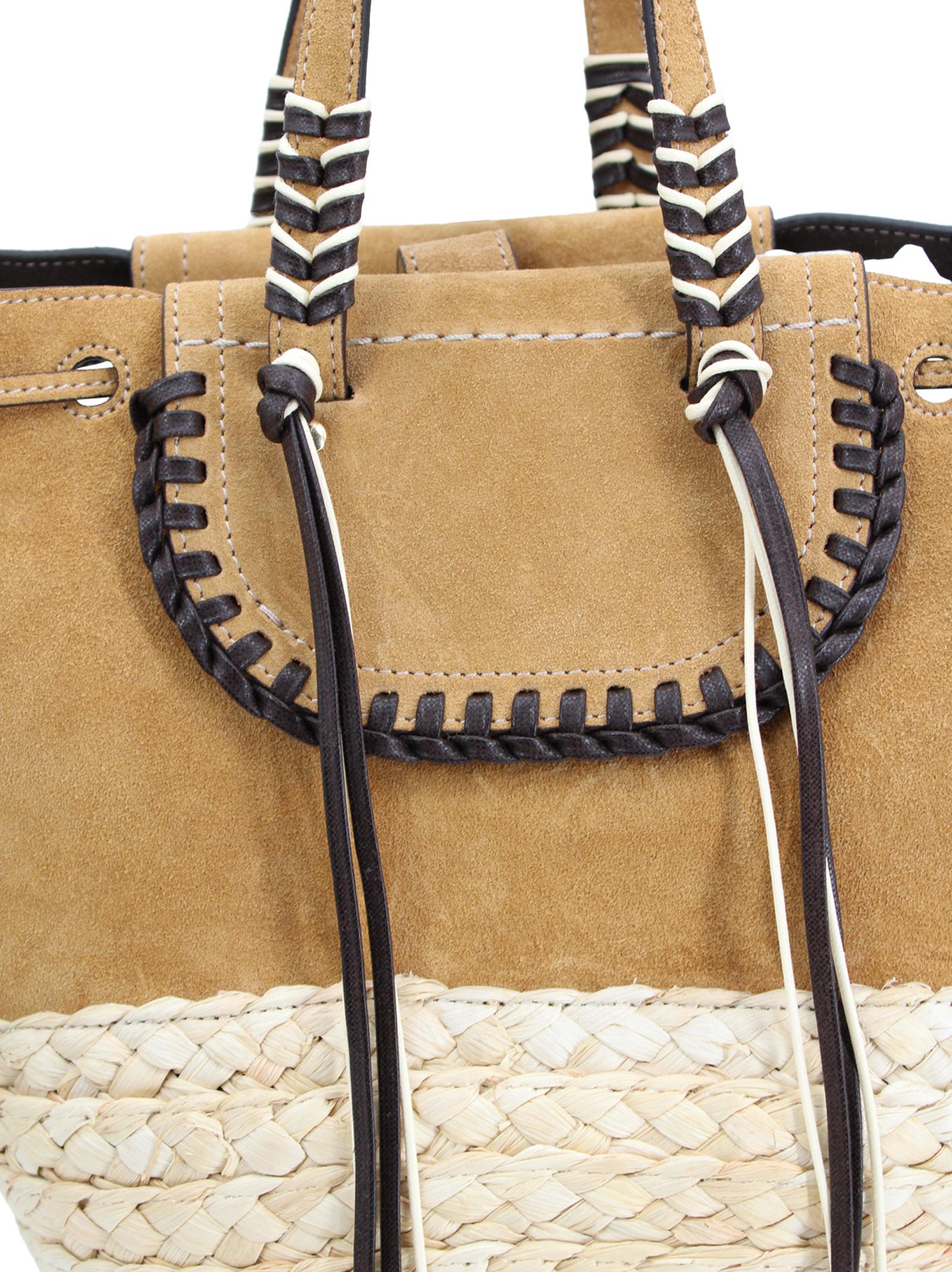 Borsa tote Bolero in rafia e pelle Cuba Lab BOLERO CACAONATURAL 