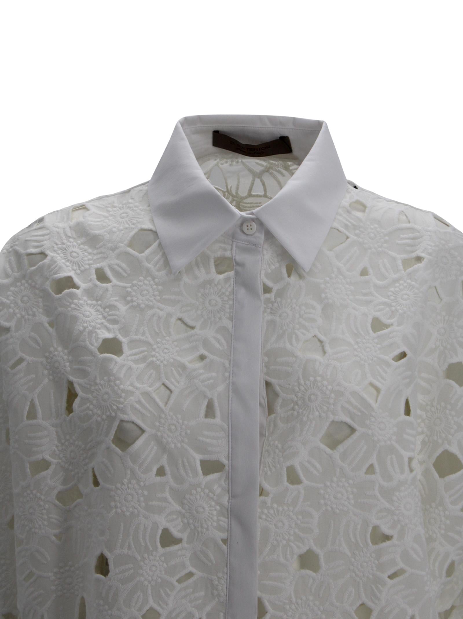 Camicia in sangallo con colletto classico D. Exterior 62832 01 