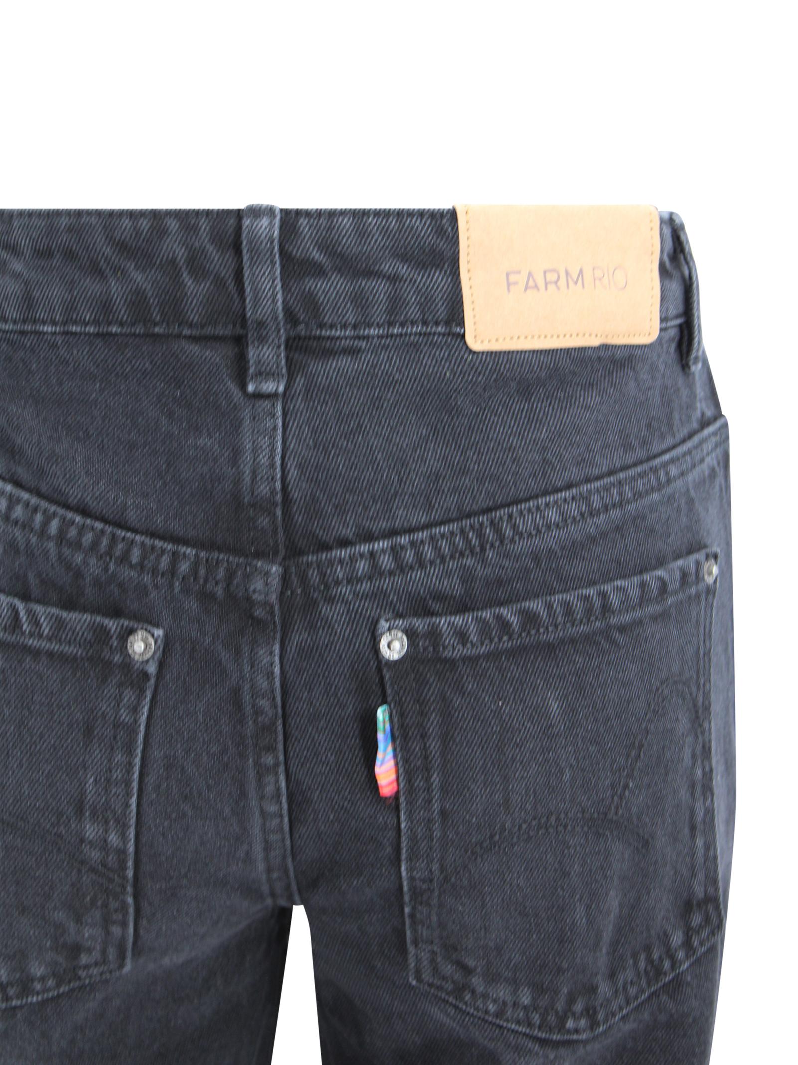 Denim a vita alta con ricamo Farm Rio 344820 L0034 