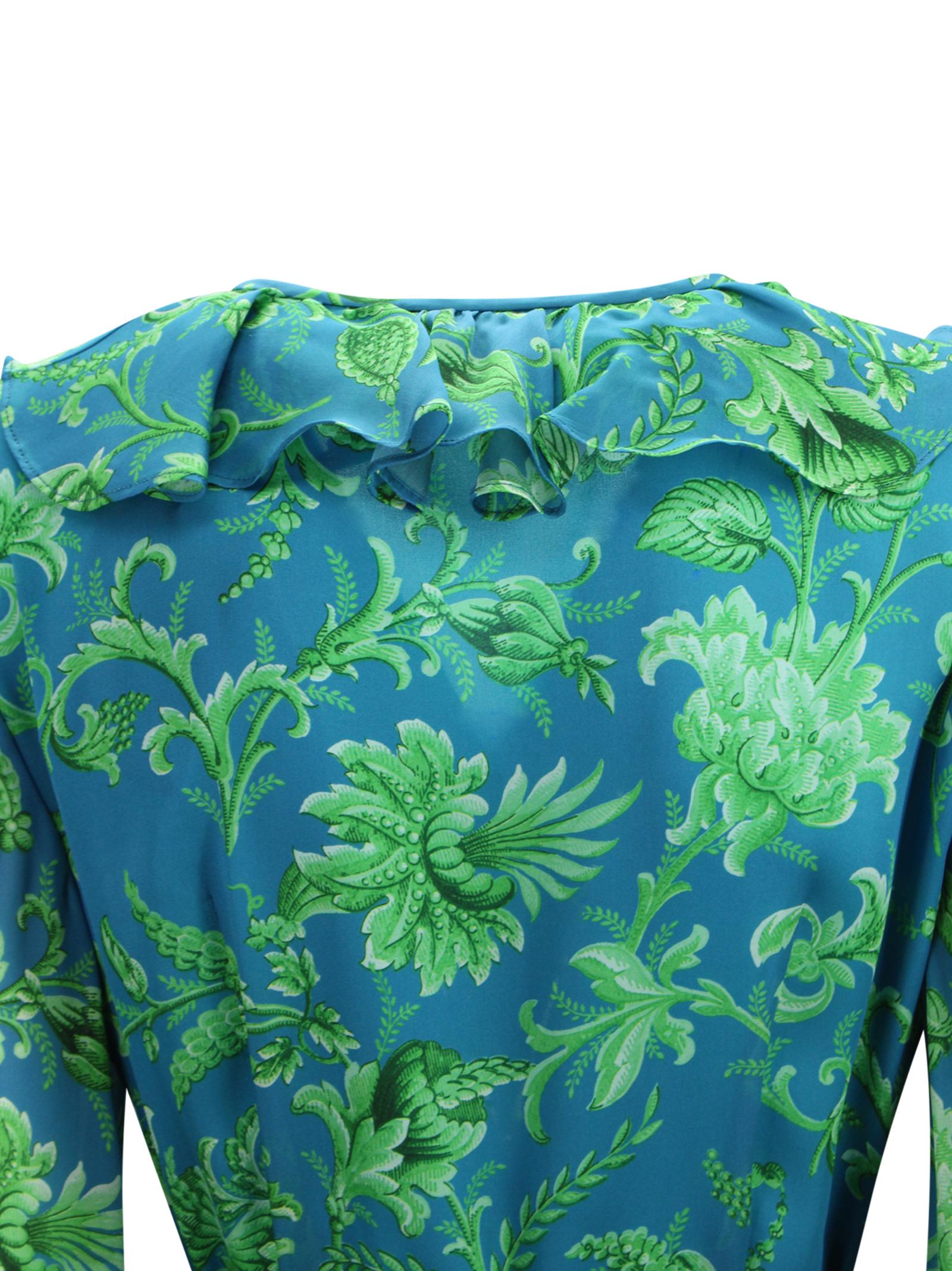 Abito lungo in seta con stampa floreale Etro Milano WRHA0557 99SA1N6X0885 