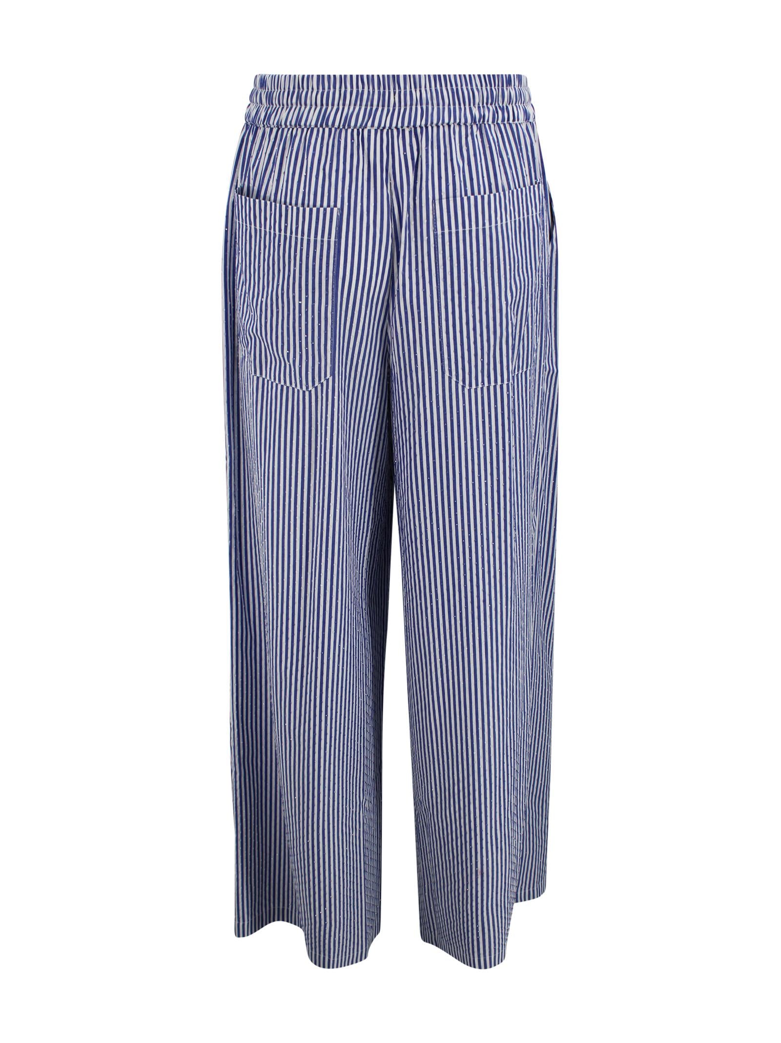 Pantaloni in cotone con strass e coulisse P.A.R.O.S.H. D230764 883 