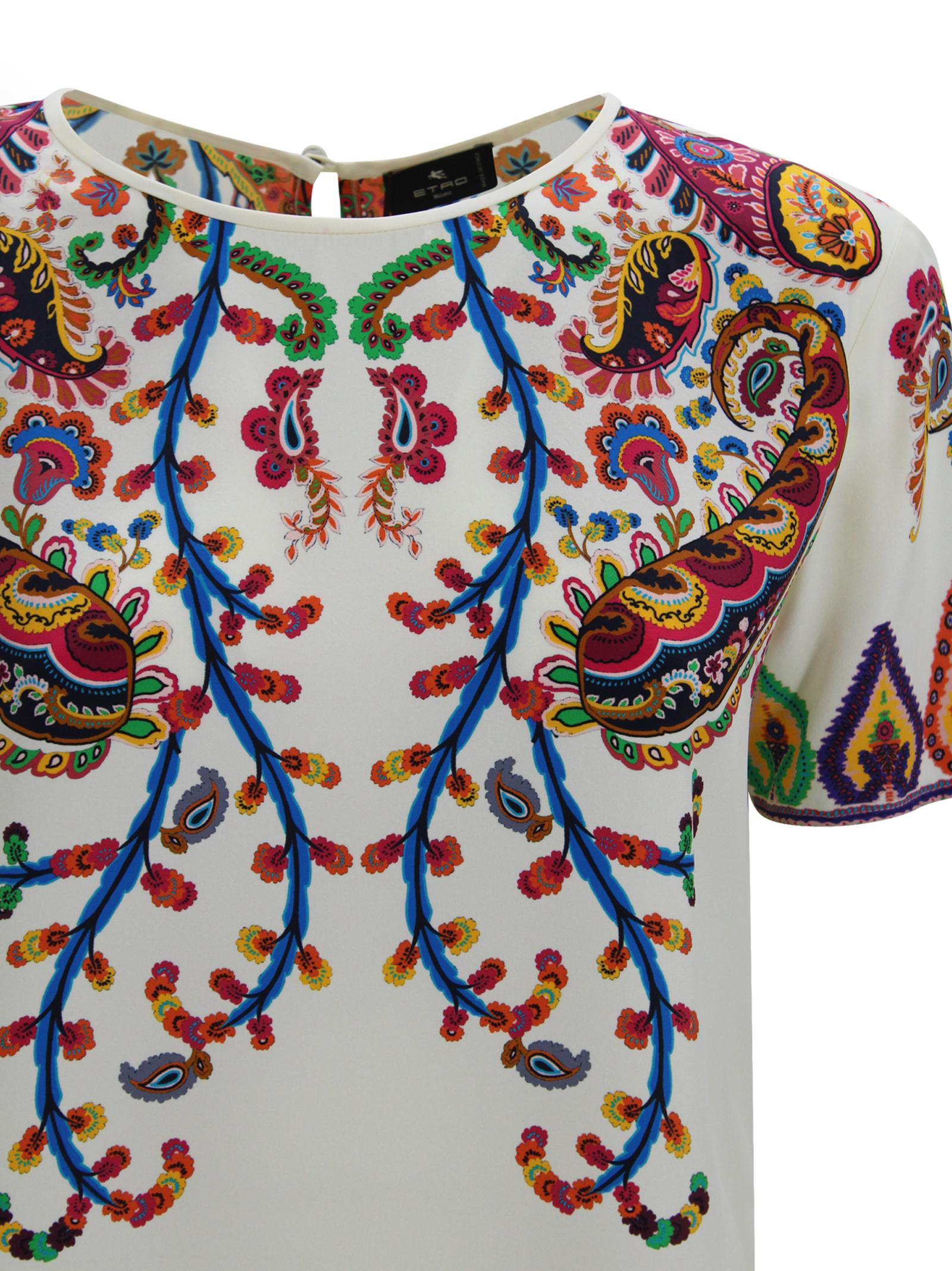 T-shirt con Stampa Paisley Etro Milano WRJA0025 AKG21X0800 