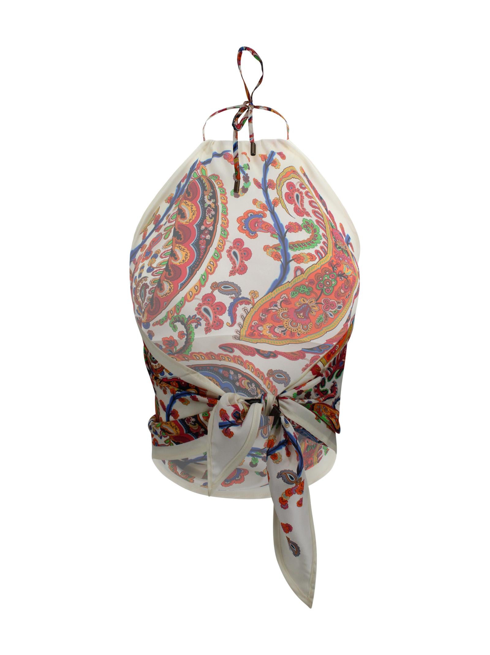 Top dal design a bandana in seta Etro Milano WRJA0147 AKF34X0801 
