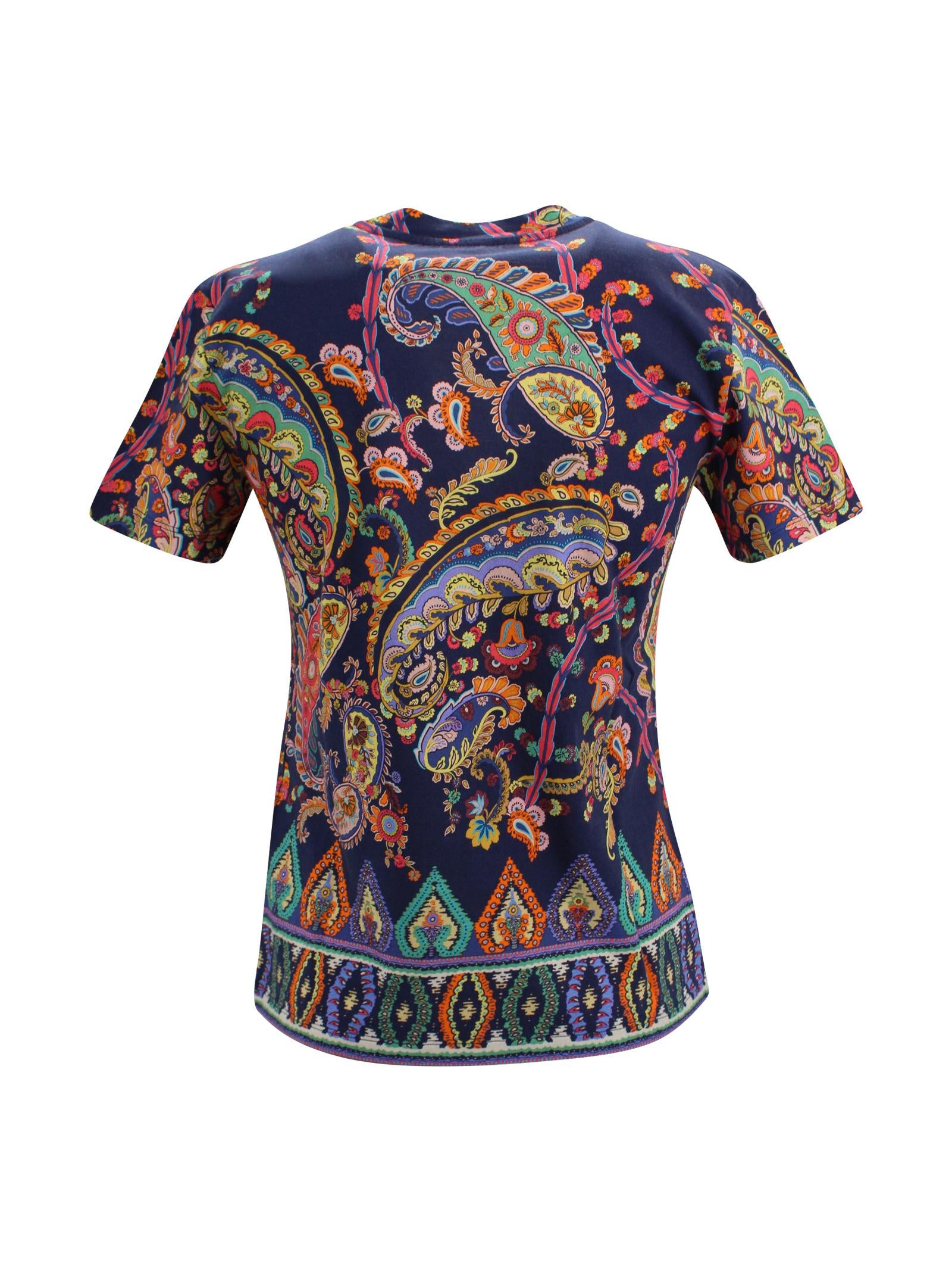 T-shirt girocollo in puro cotone Etro Milano WRMA0006 AKH26X0883 