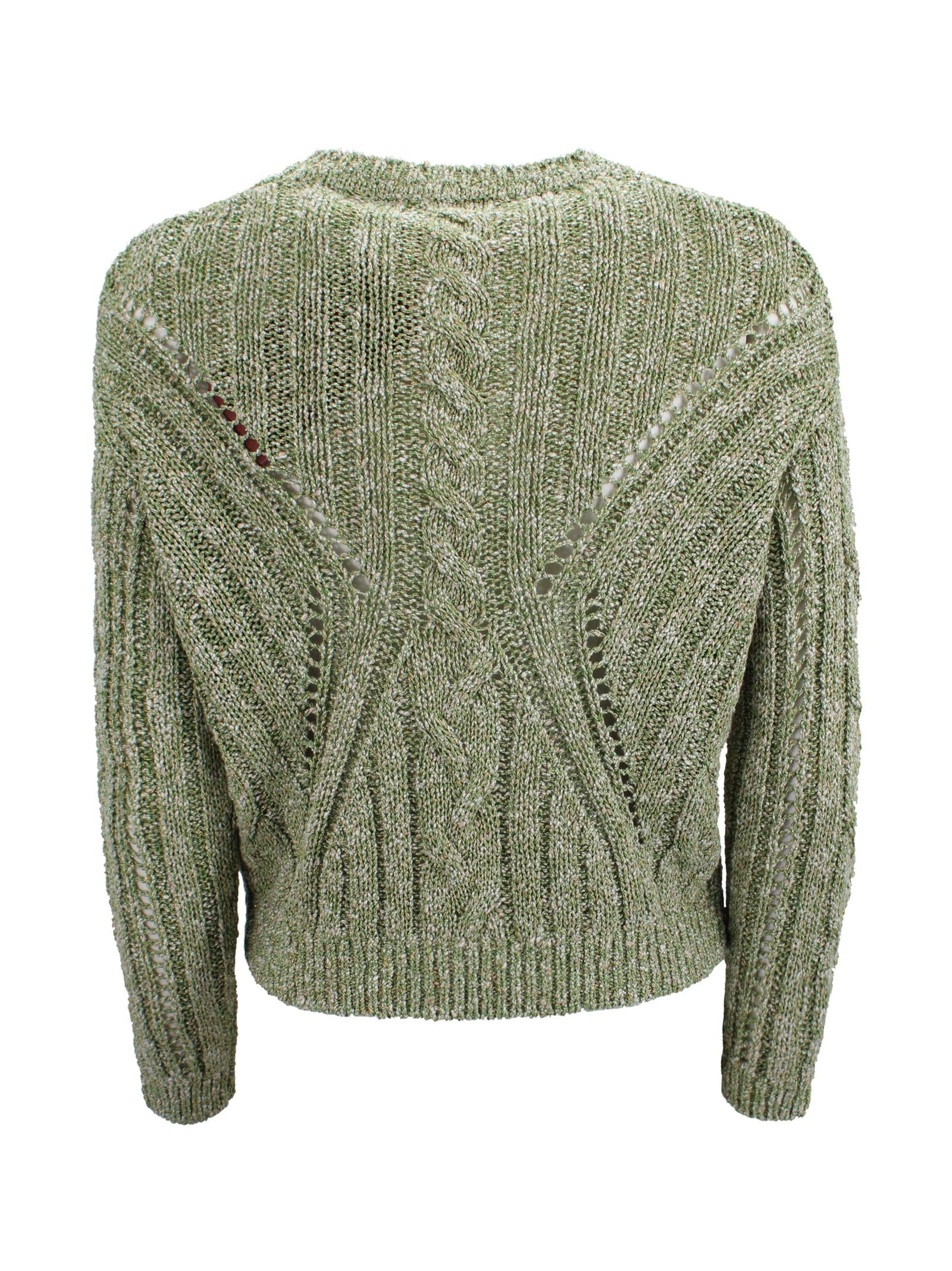 Maglia cropped boxy in filato misto alpaca con fibre metalliche Max Mara Studio 2616361111600 002 