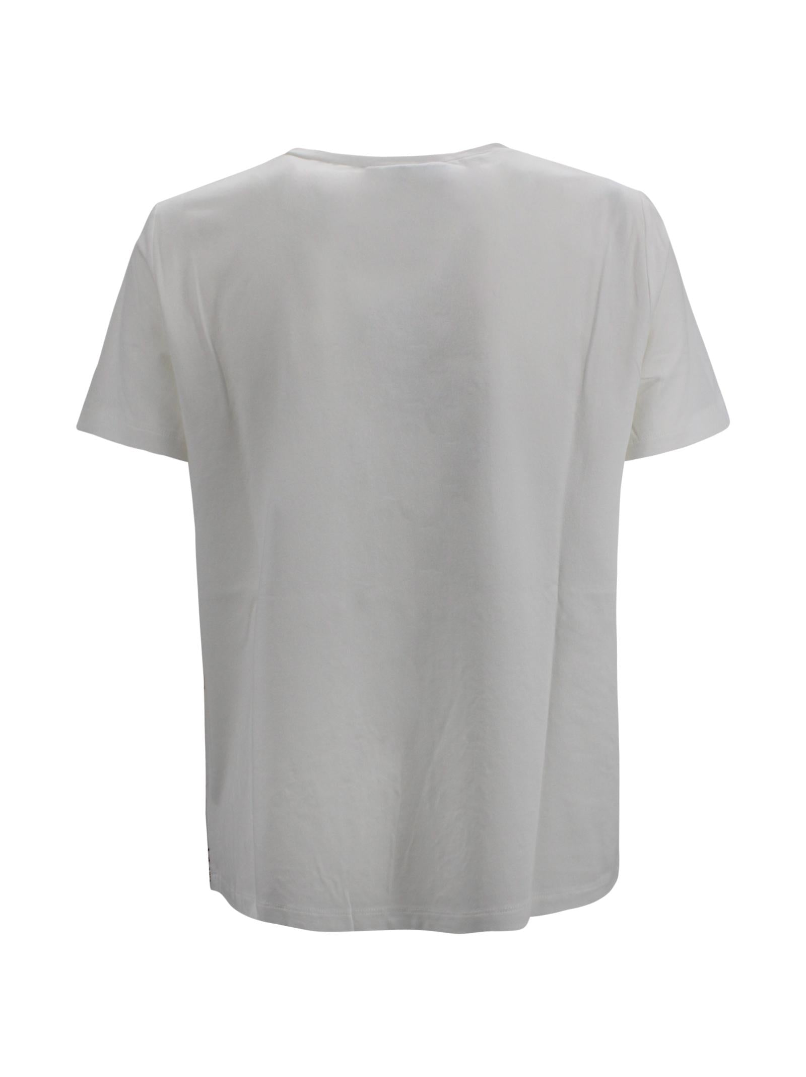 T-shirt in cotone stretch con inserto ricamato Max Mara Weekend 2615941072600 001 