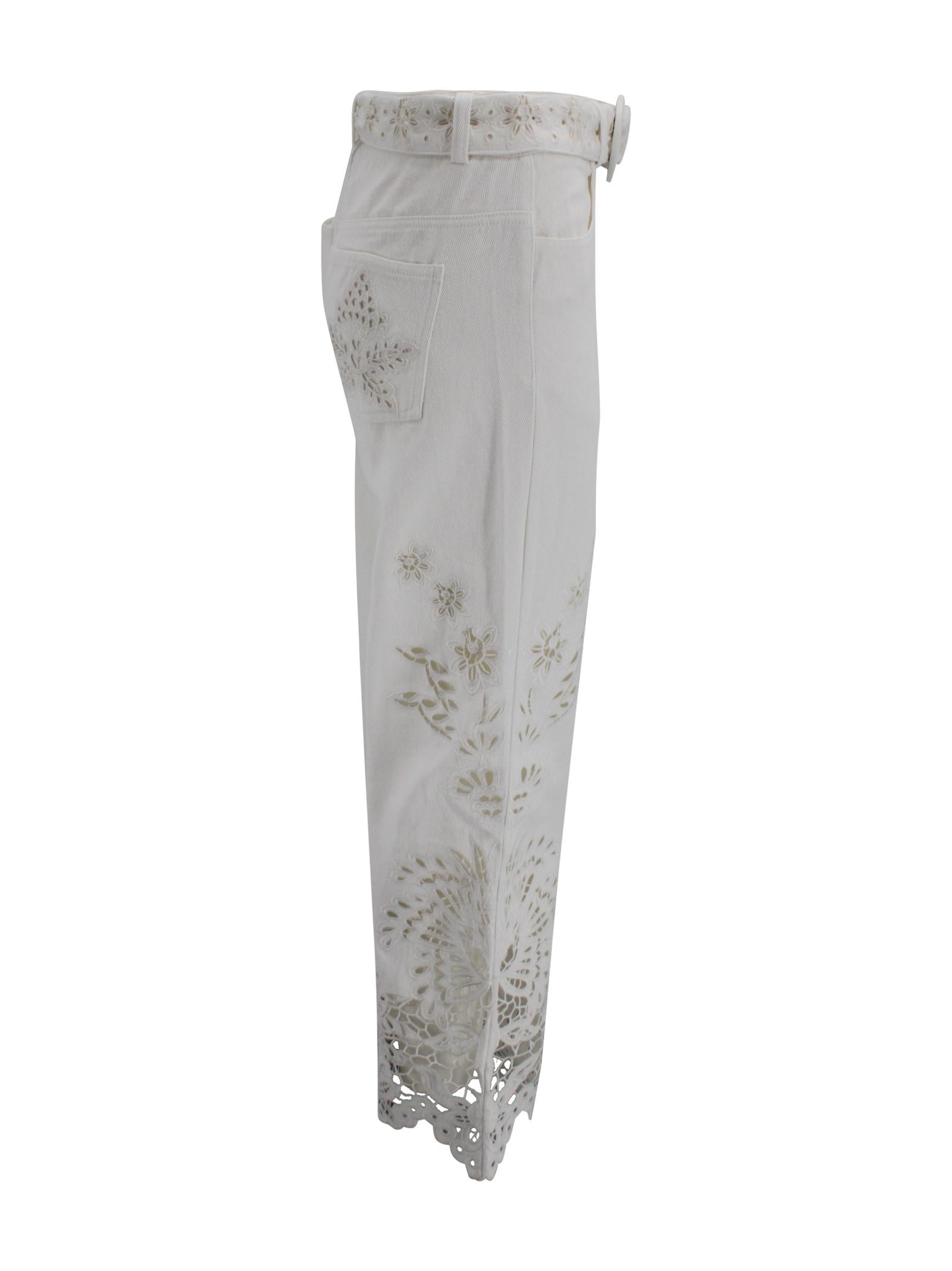Pantaloni Boho Beauty Richelieu ricamati Farm Rio 349731 L0025 