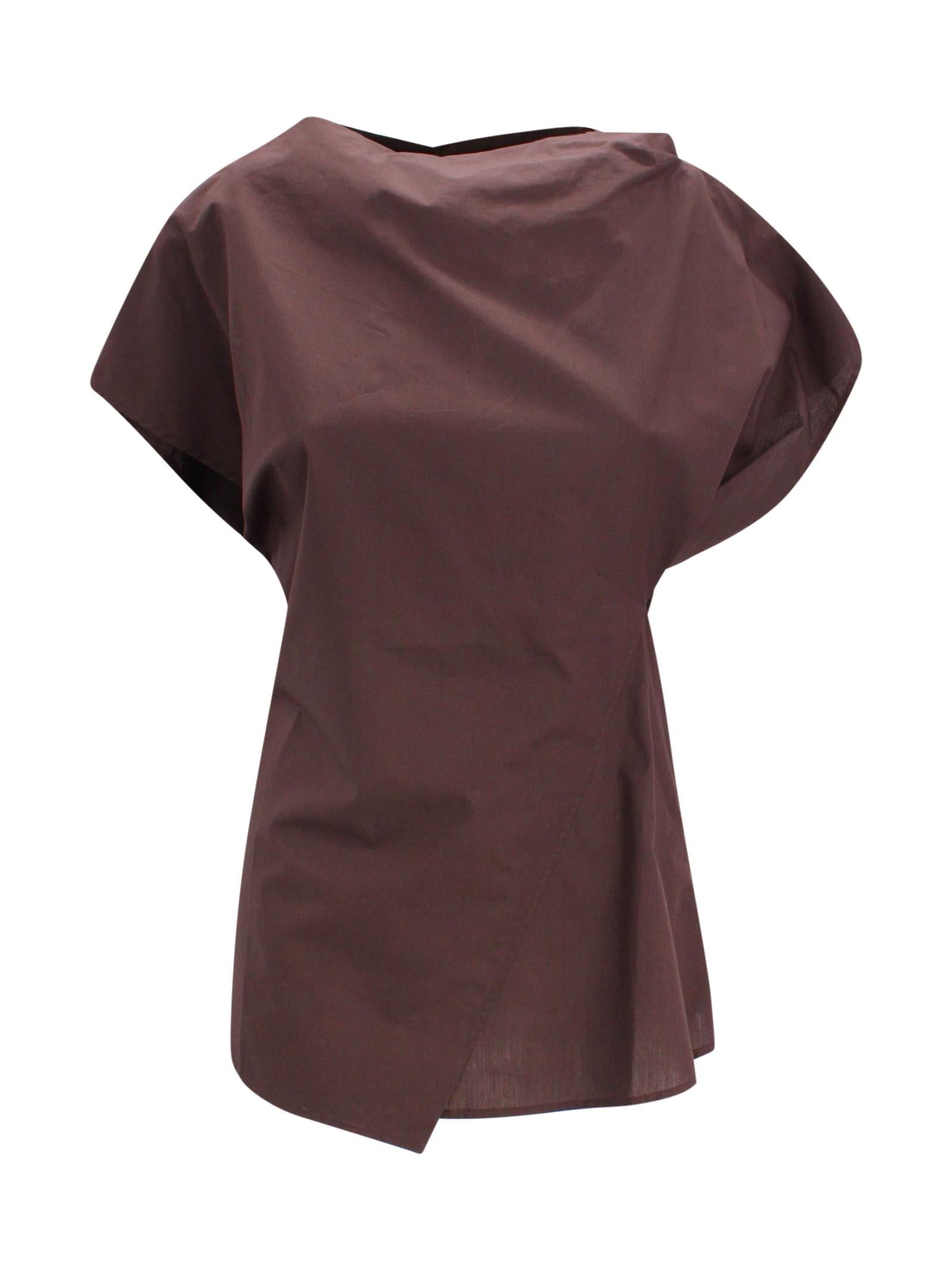Blusa Fedora in popeline di cotone organico SOEUR CHE0690FEDORA MAR6826S 