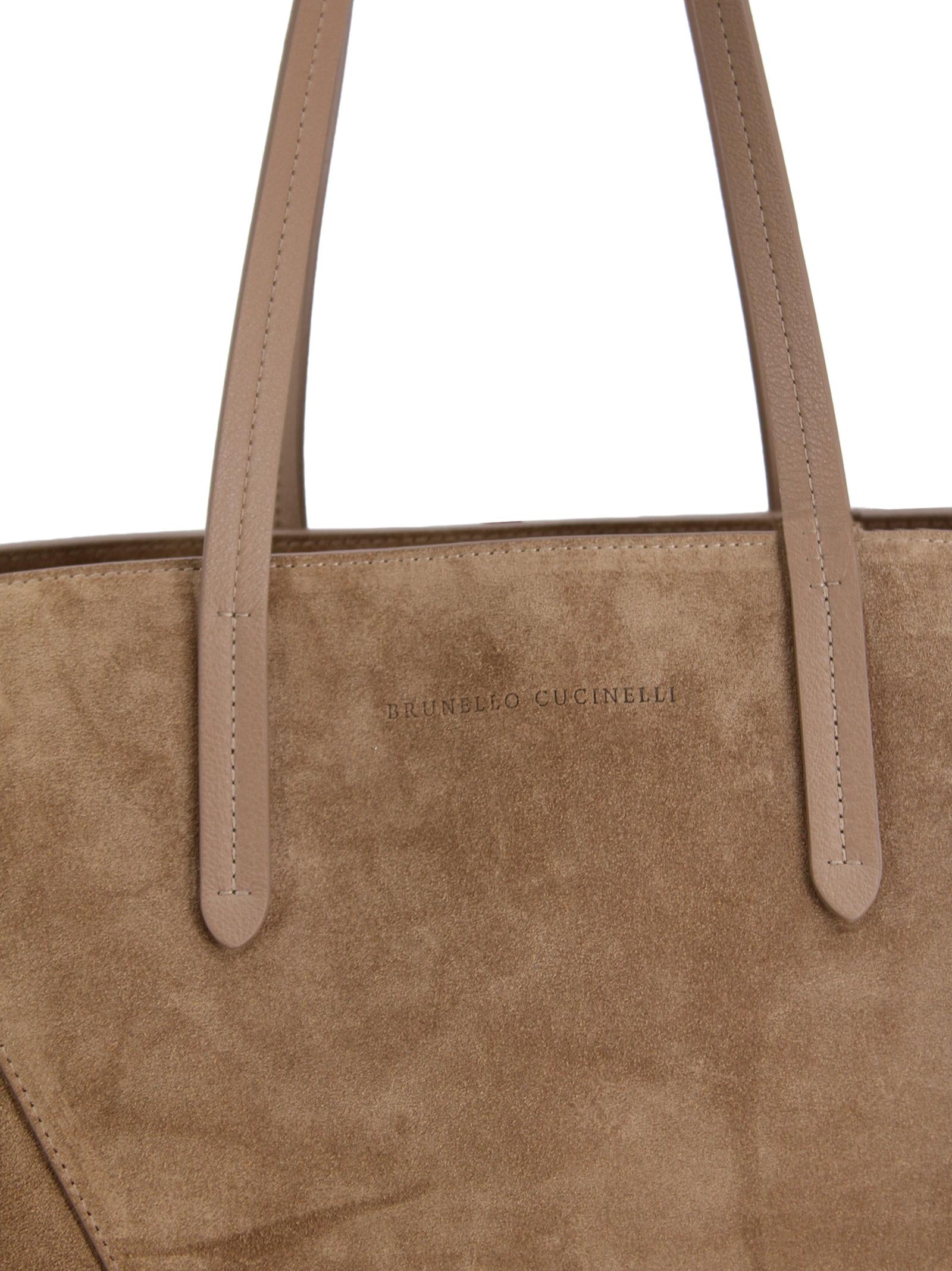 Borsa Tote "Duo" Grande in Pelle Scamosciata Brunello Cucinelli MBDLB2571 C7495 