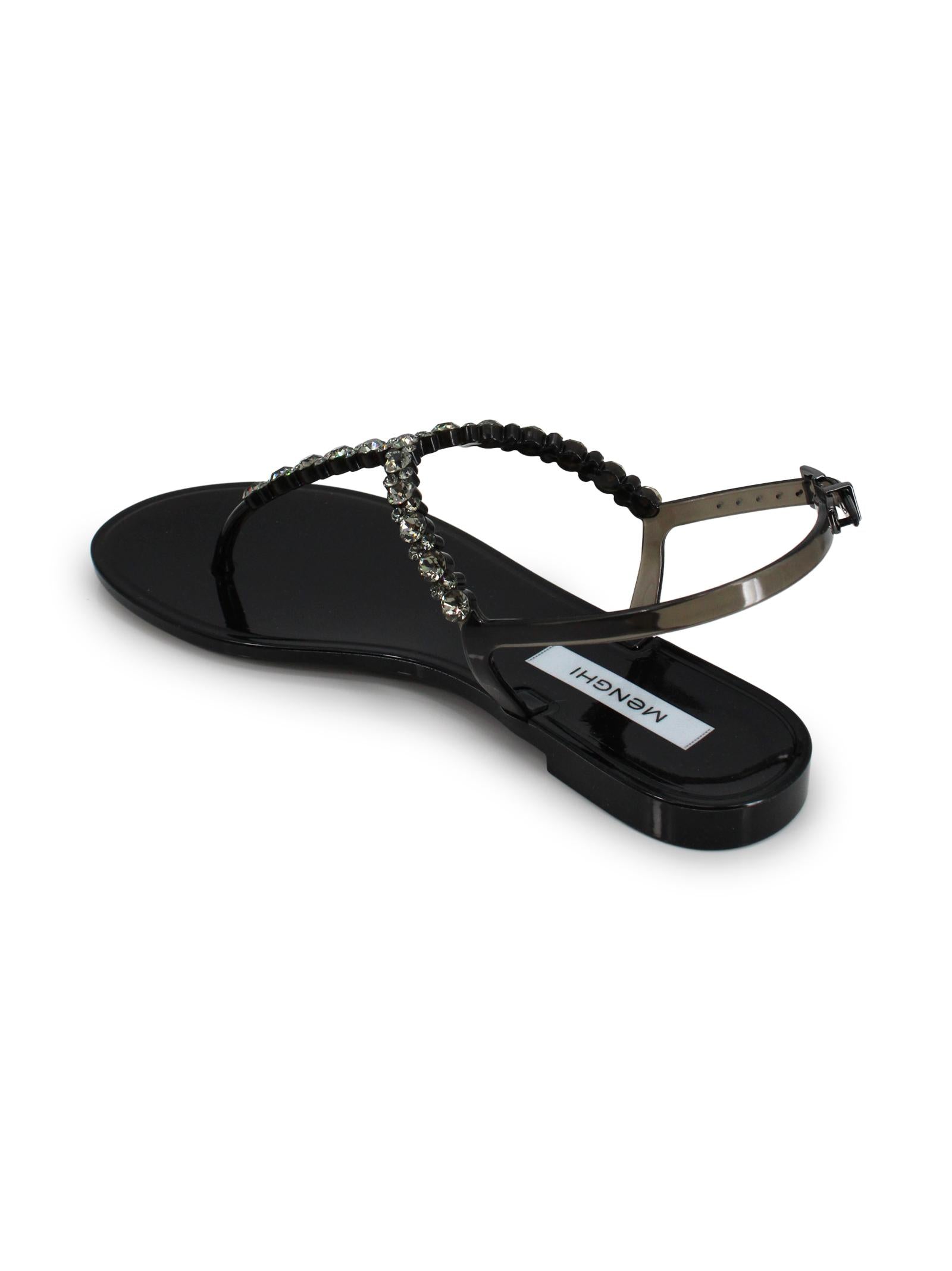 Sandali Jelly con Cristalli MENGHI ME1340PW BLACK GEL 