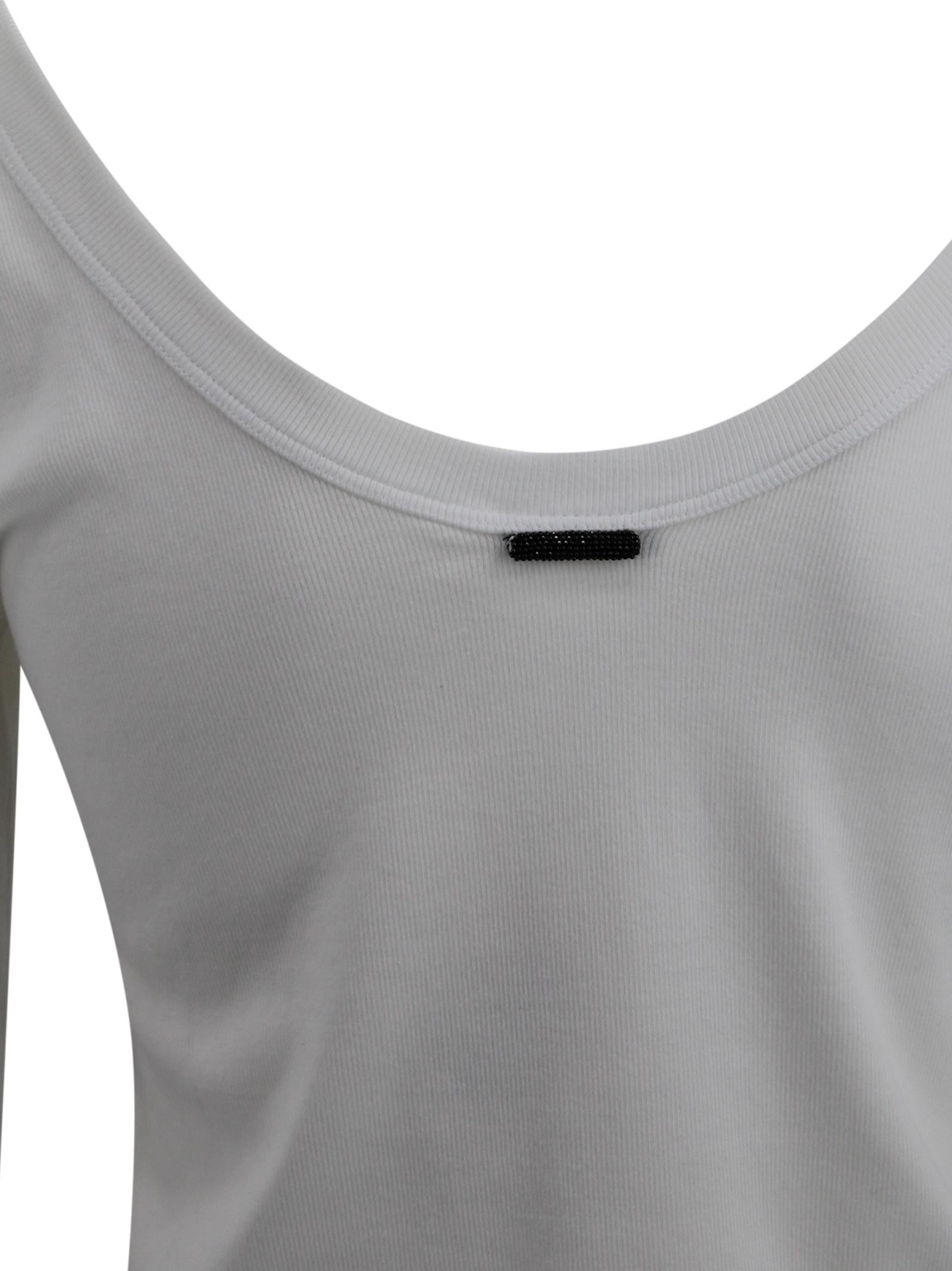 T-shirt con Scollo Ampio e Dettaglio Monile Brunello Cucinelli M0TC8FX220 C159 