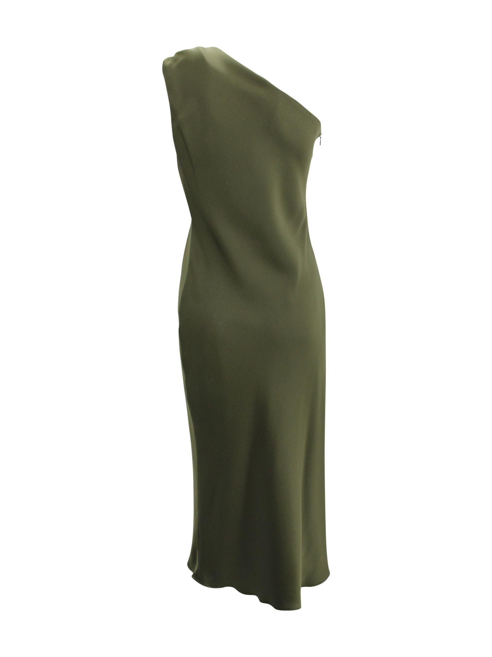 Abito lungo monospalla in raso lucido Max Mara Studio 2616221033600 003 