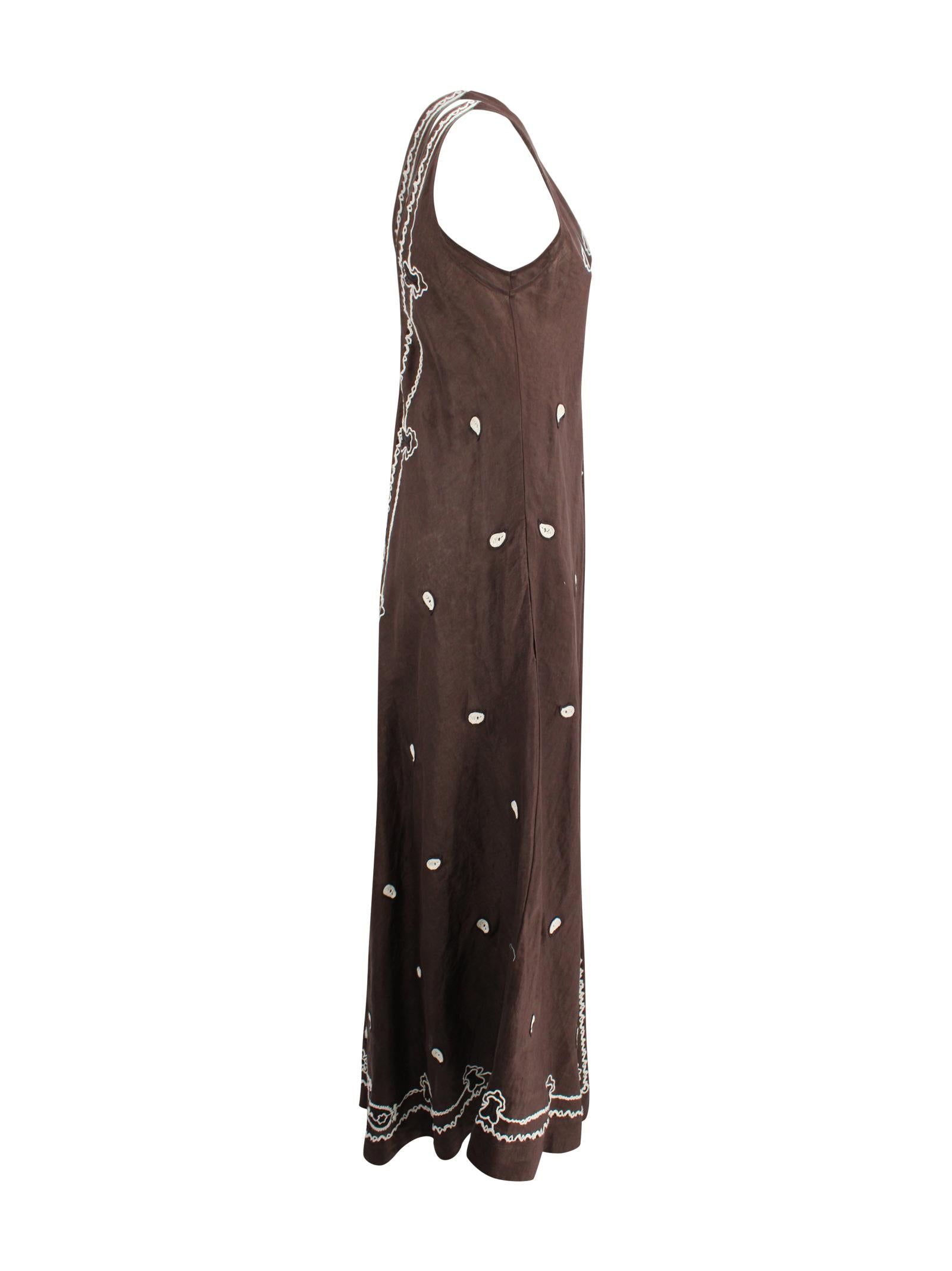 Abito midi in lino con ricami P.A.R.O.S.H. D722502R 086 