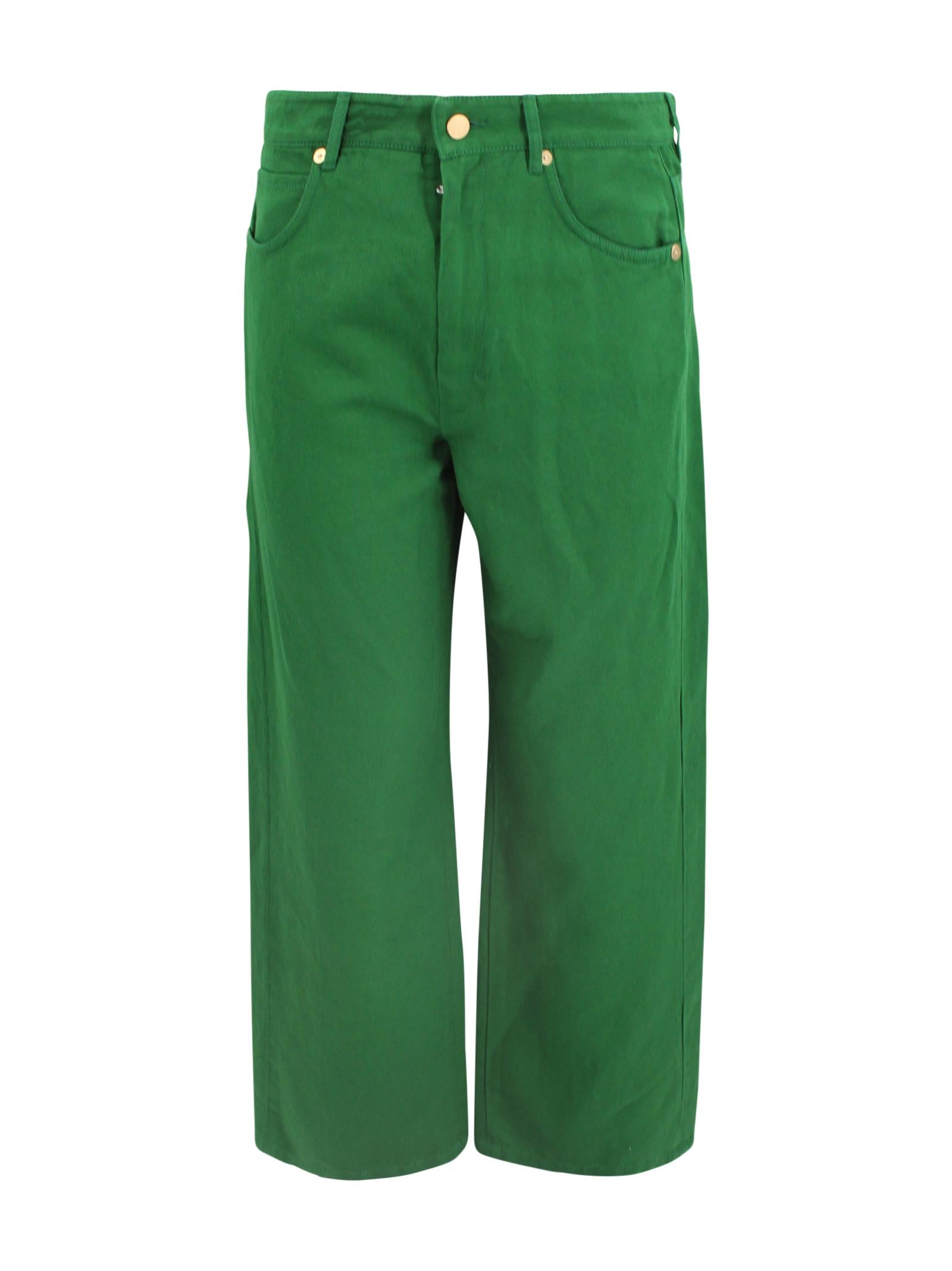 Pantaloni 5 tasche in drill di cotone e lino S MAXMARA 2 2619131083600 003 
