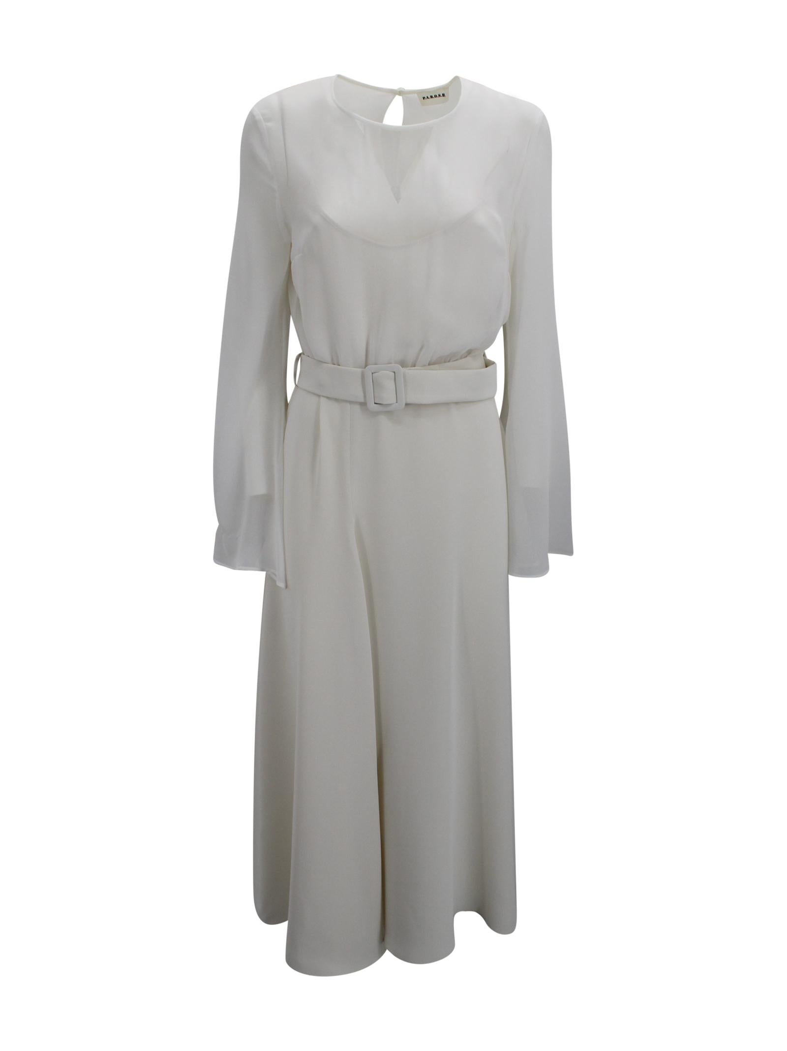 Abito panna velato con sottoveste P.A.R.O.S.H. D726119 002 