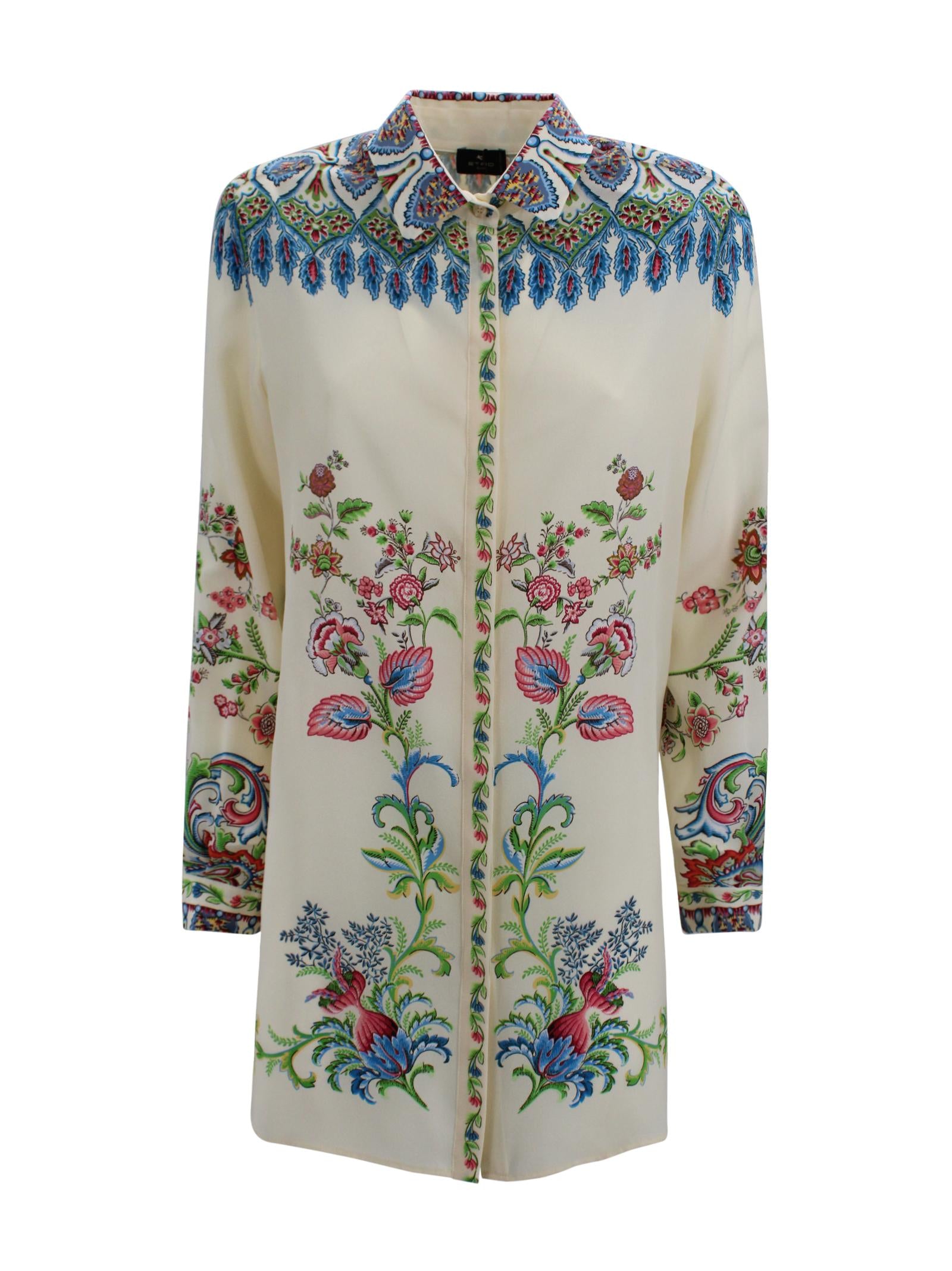Camicia in Seta con Stampa Floreale Etro Milano WRIA0103 AKG73X0802 