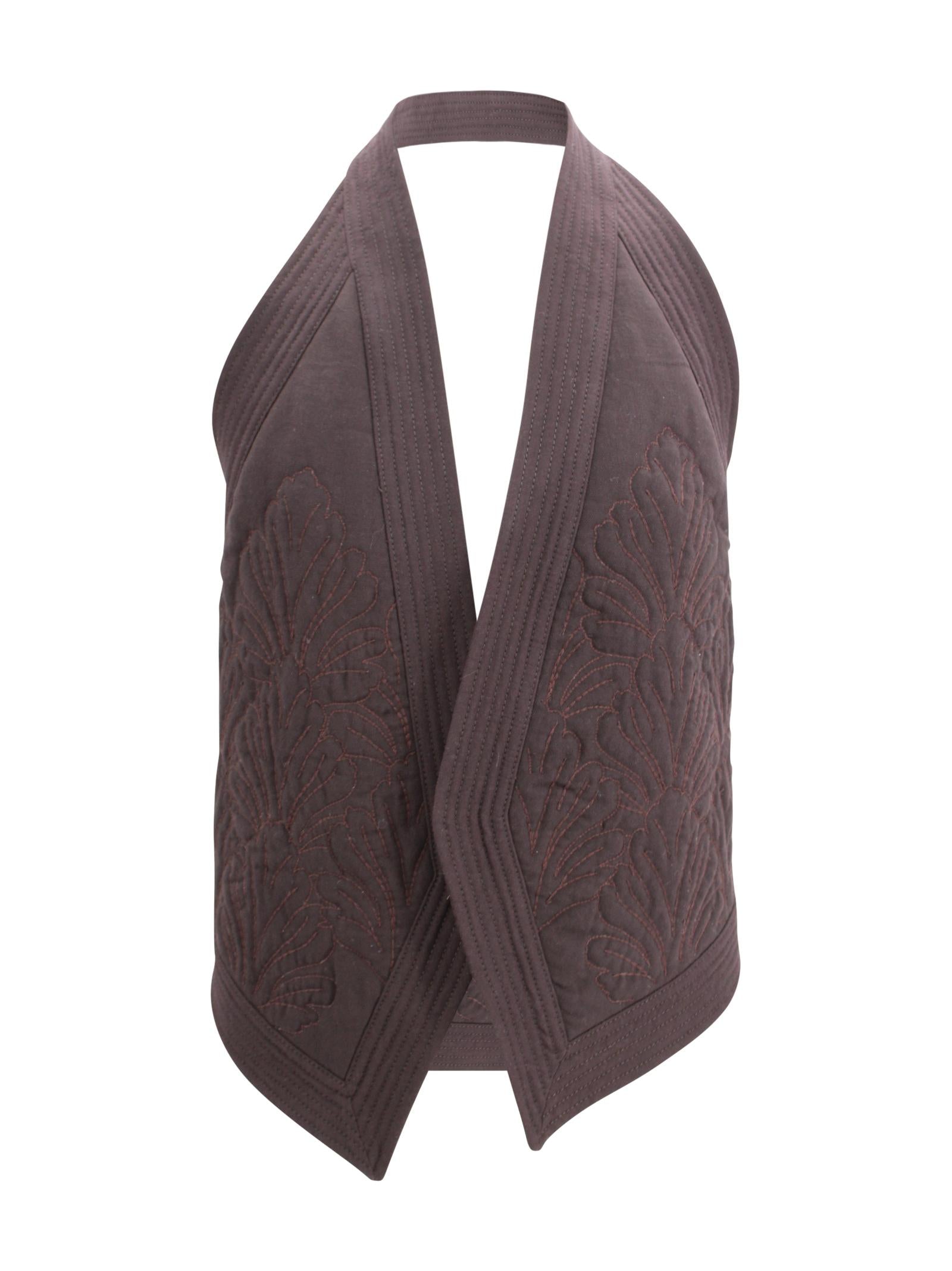 Gilet Marrone con Scollo all'Americana Alberta Ferretti 261M-1005-0132 0103 